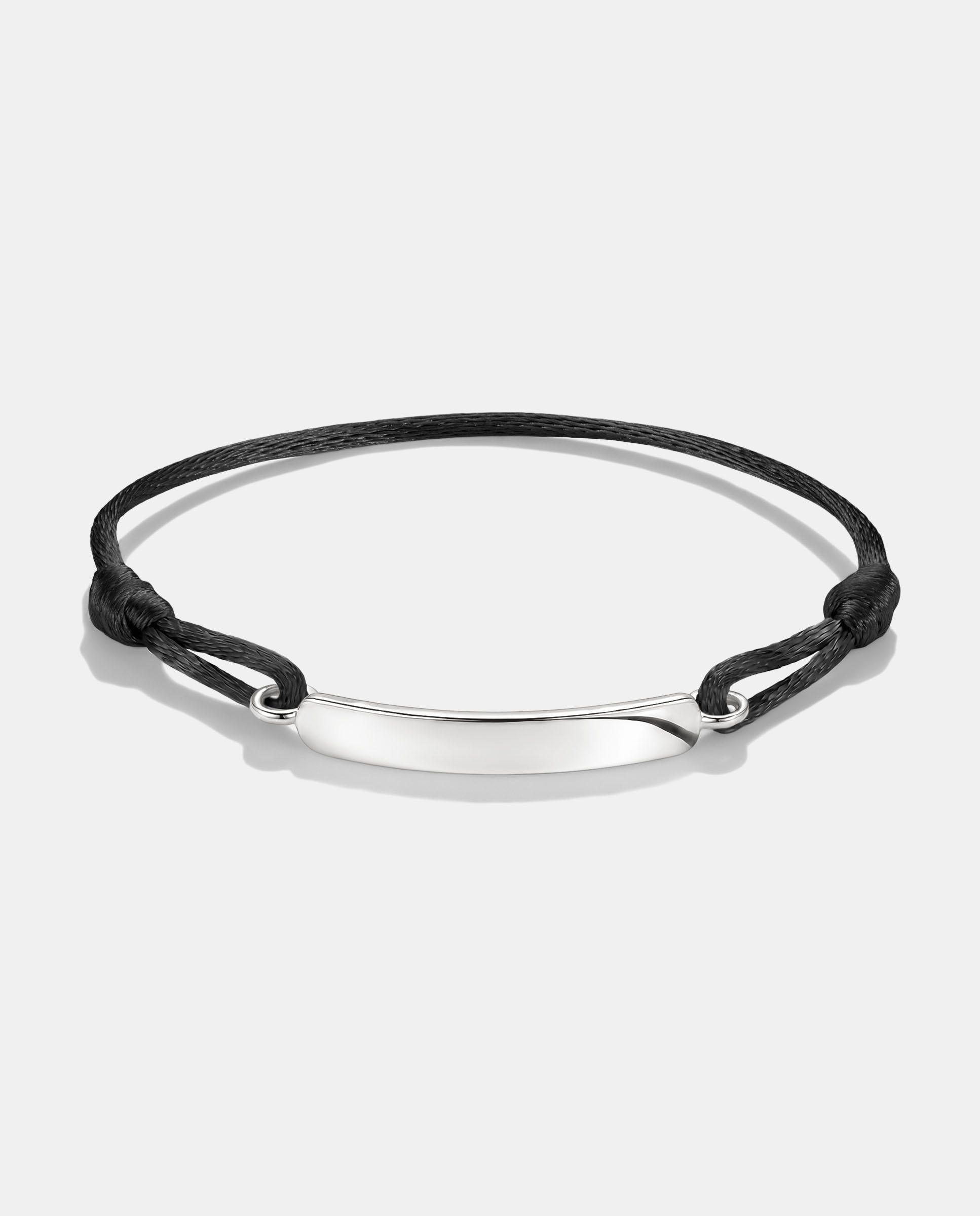 Imagen 0 de Pulsera textil grabable negra Plata