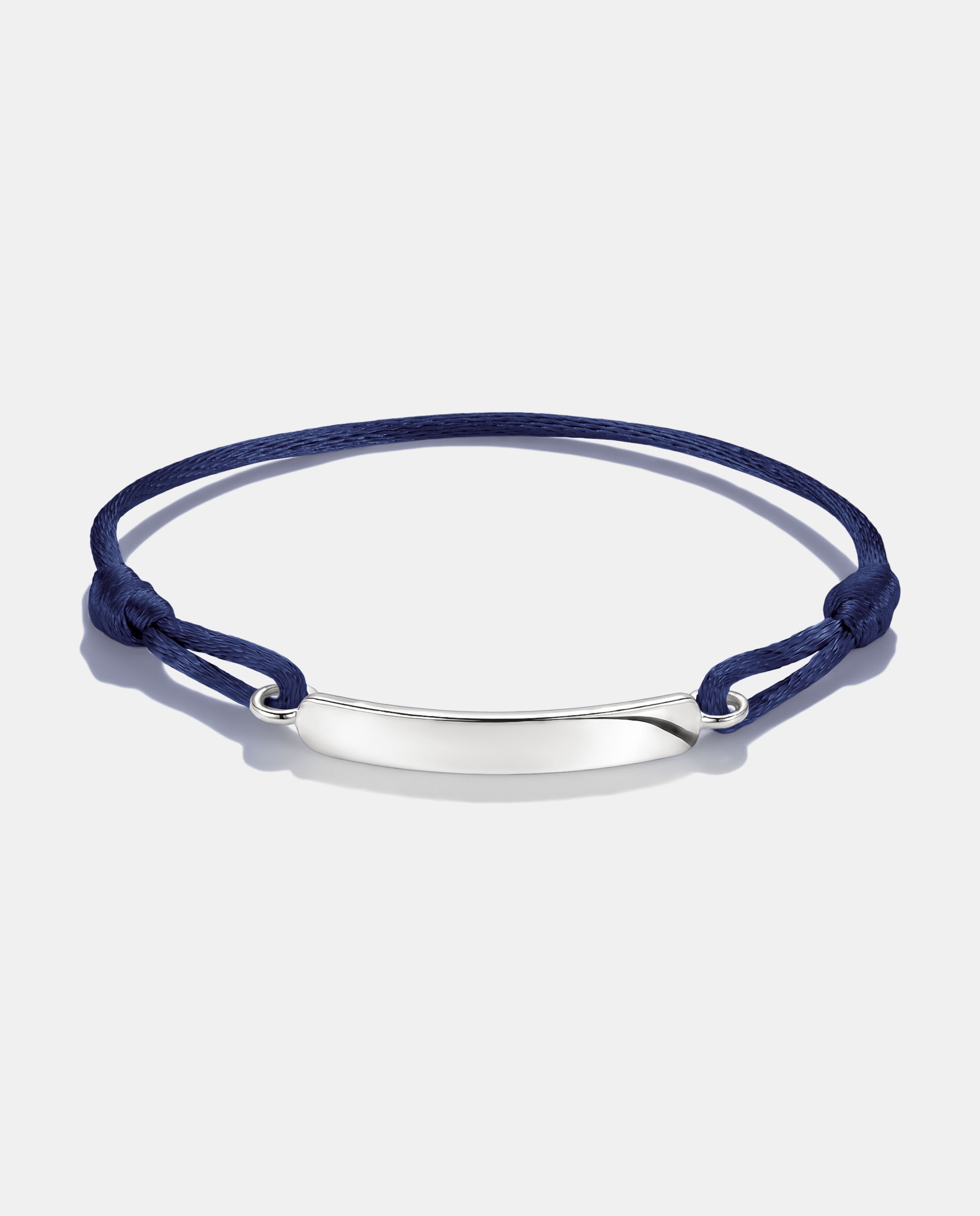 Imagen 0 de Pulsera textil grabable azul oscuro Plata