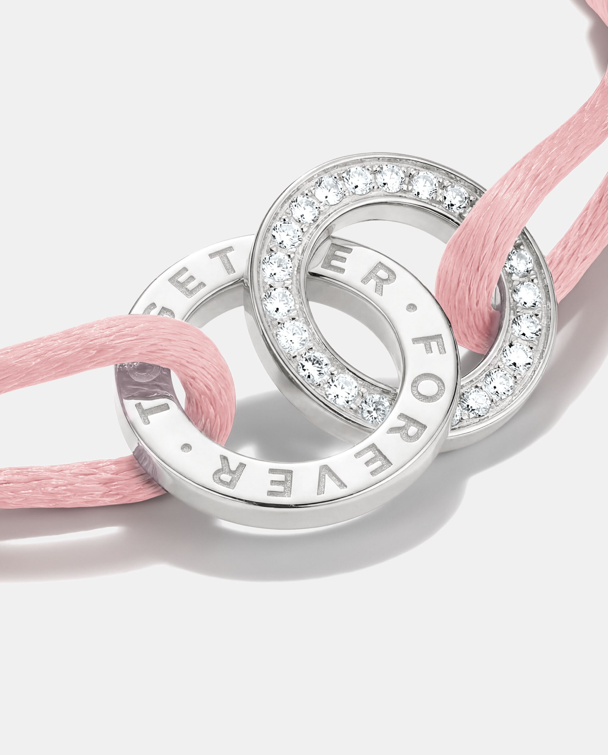 Pulsera textil together rosa con circonita blanca - Thomas Sabo - Plata Plata-2