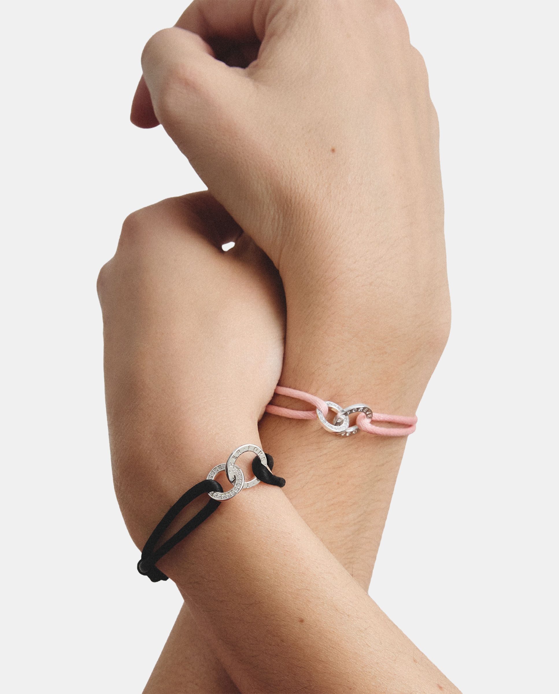 Pulsera textil together rosa con circonita blanca - Thomas Sabo - Plata Plata-3