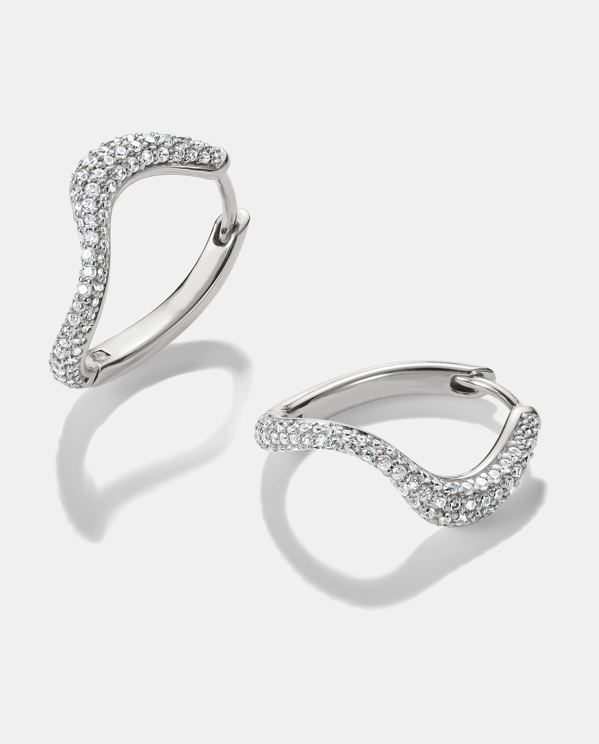 Aros ondulados con circonita blanca - Thomas Sabo - Plata Plata-2
