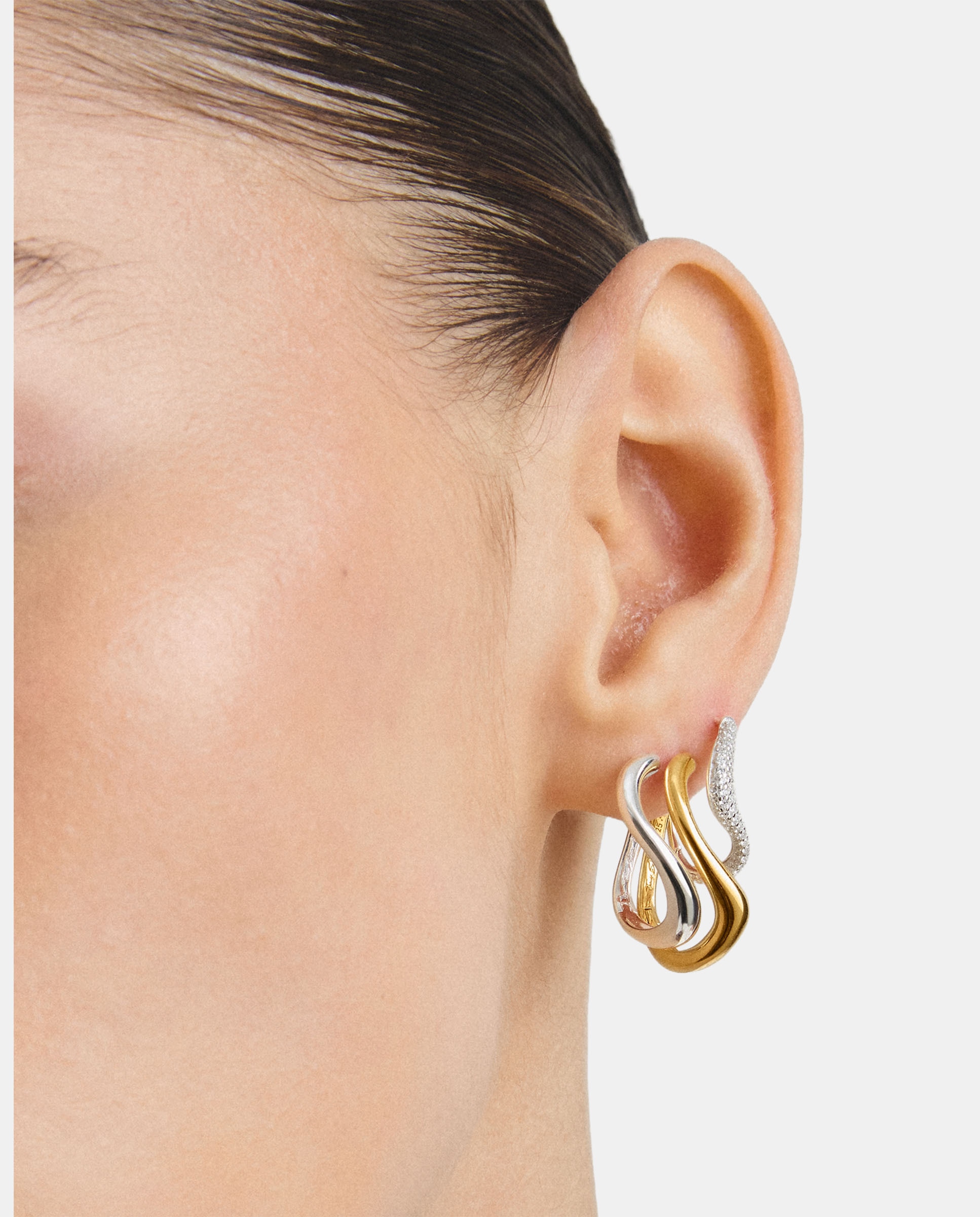 Aros ondulados con circonita blanca - Thomas Sabo - Plata Plata-4
