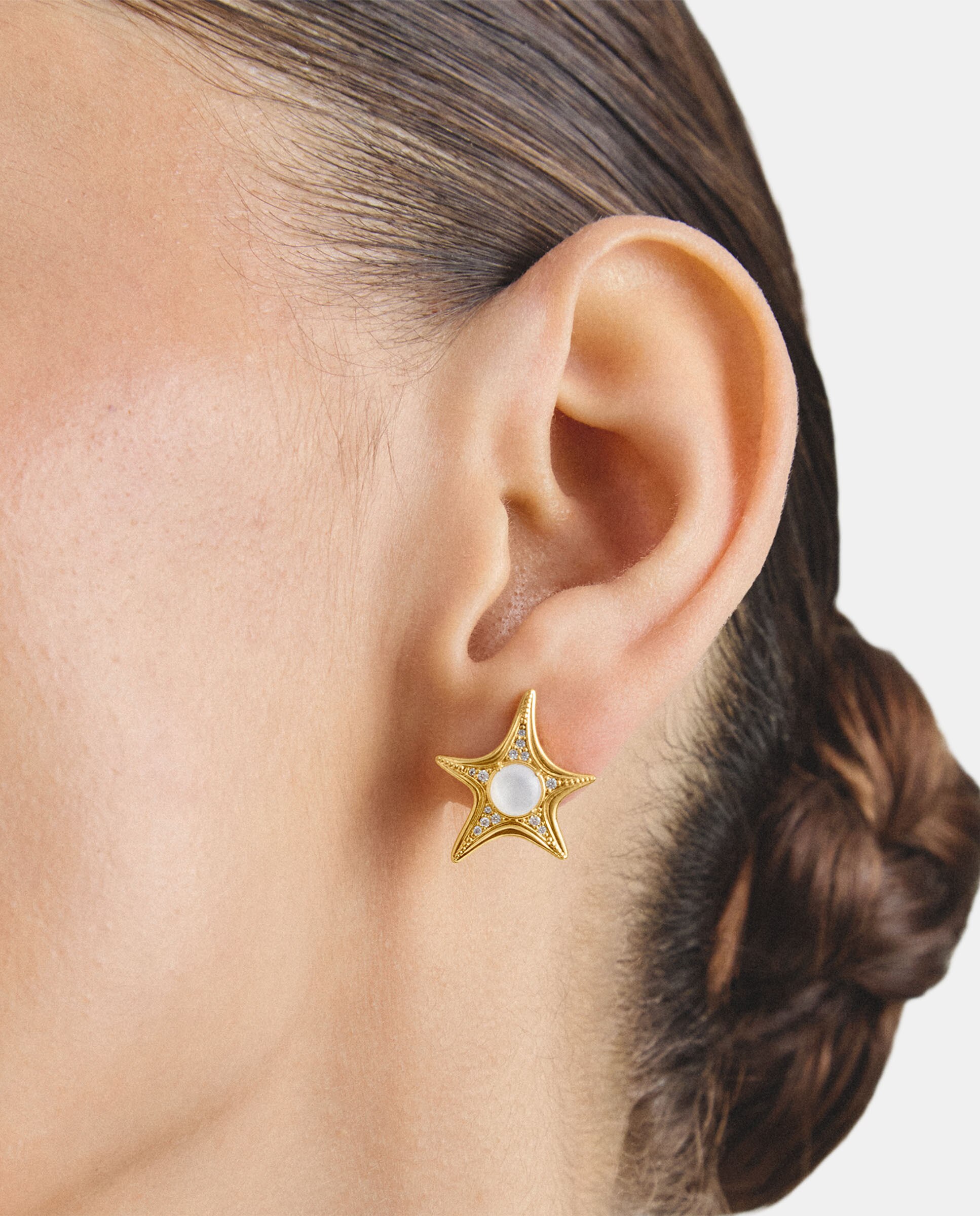 Pendientes de botón estrella de mar con nácar - Thomas Sabo - Oro Oro-3