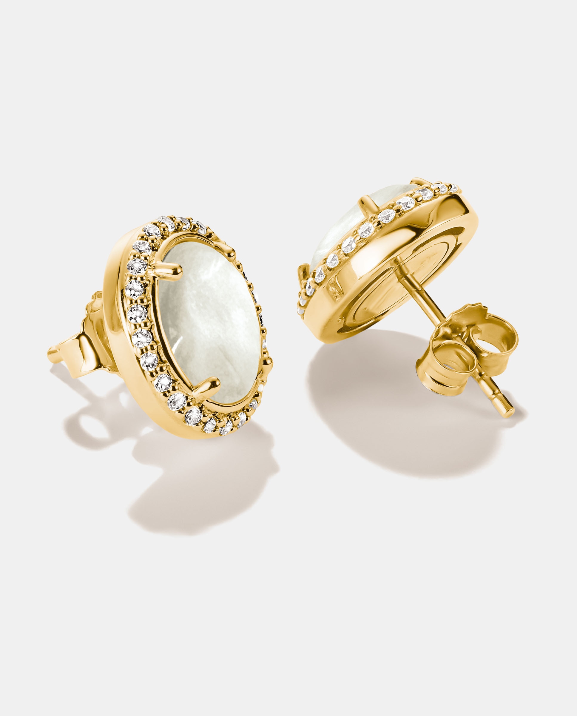 Pendientes de botón nácar con circonia blanca - Thomas Sabo - Oro Oro-2