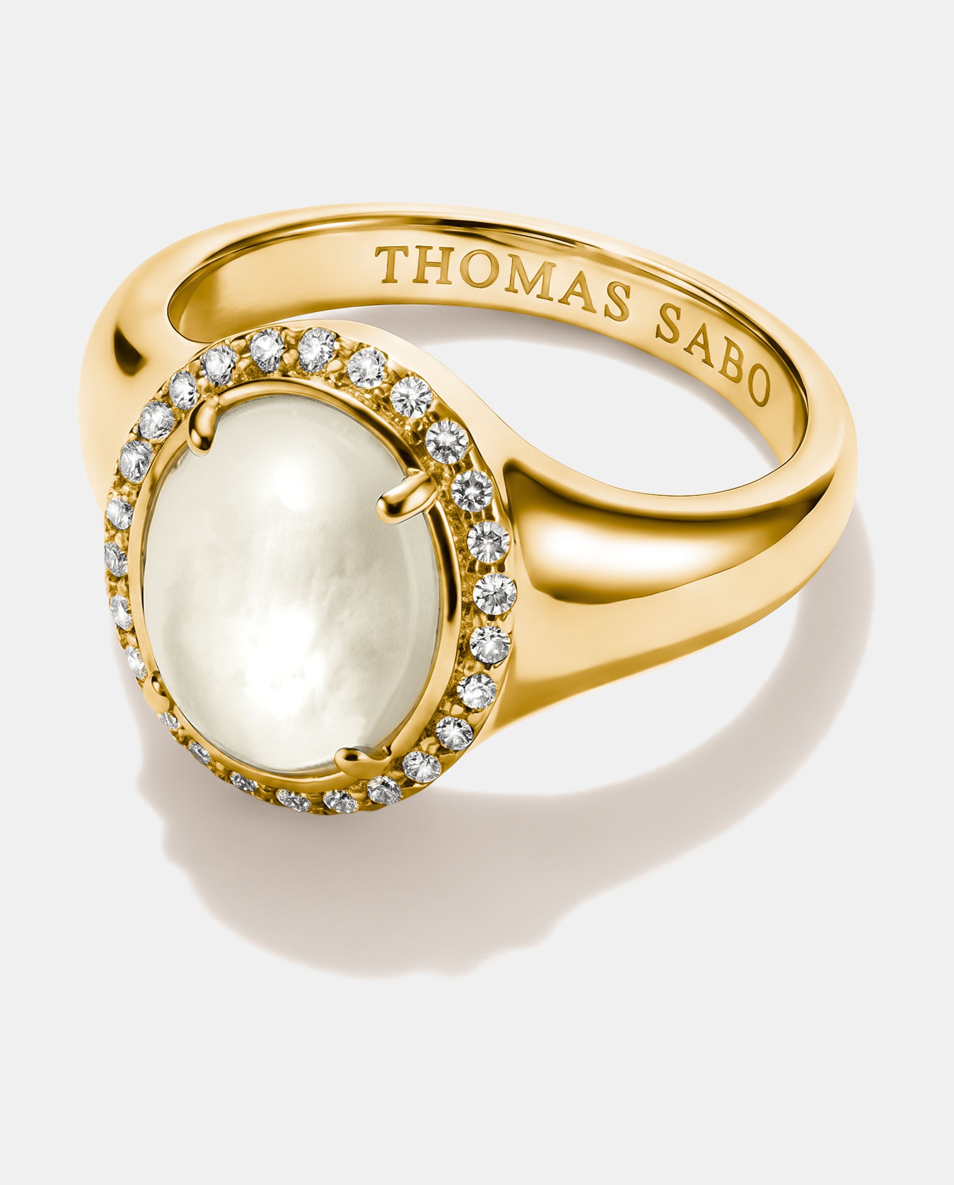 Anillo sello halo con nácar y circonita blanca - Thomas Sabo - Oro Oro-2