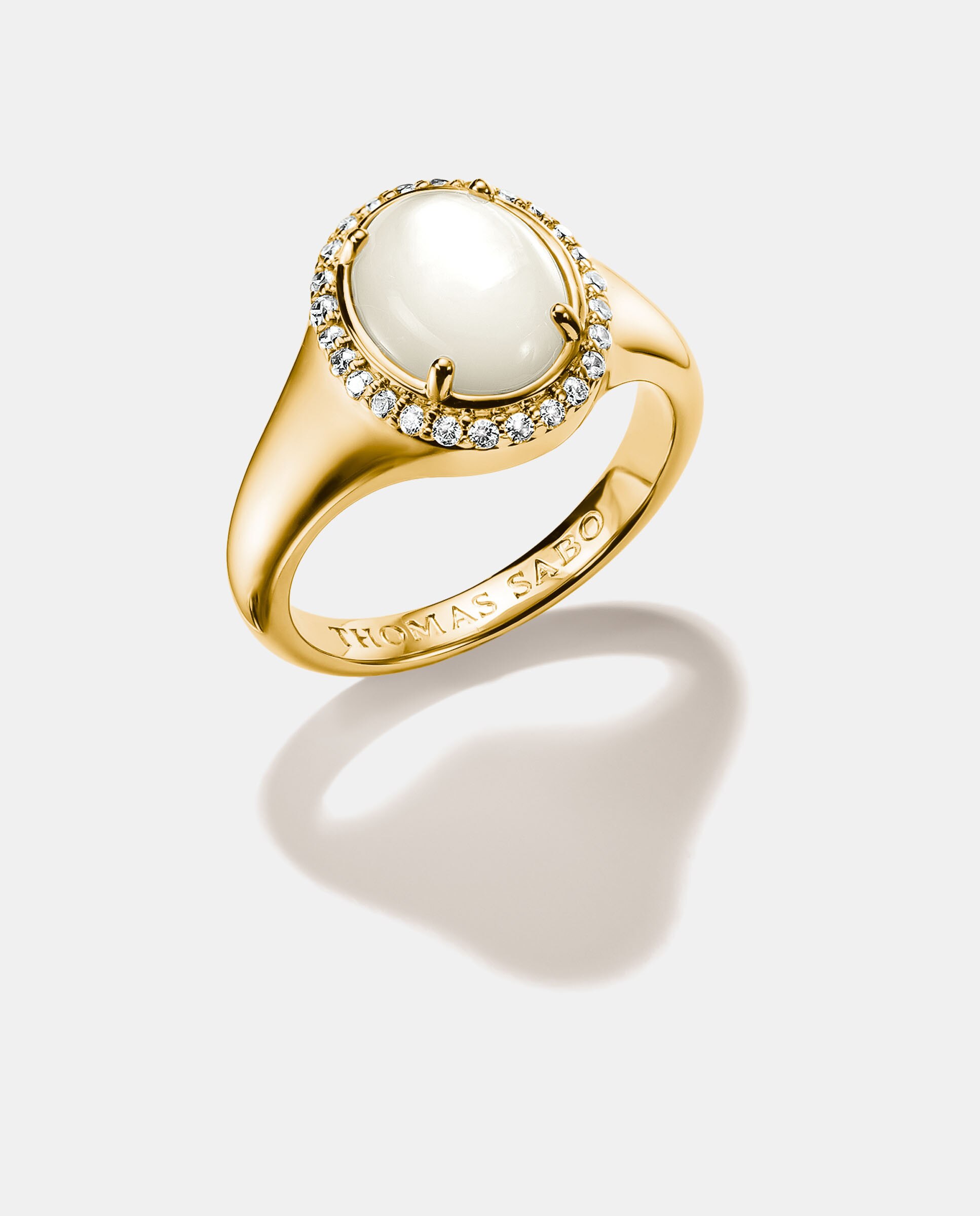 Anillo sello halo con nácar y circonita blanca - Thomas Sabo - Oro Oro-1