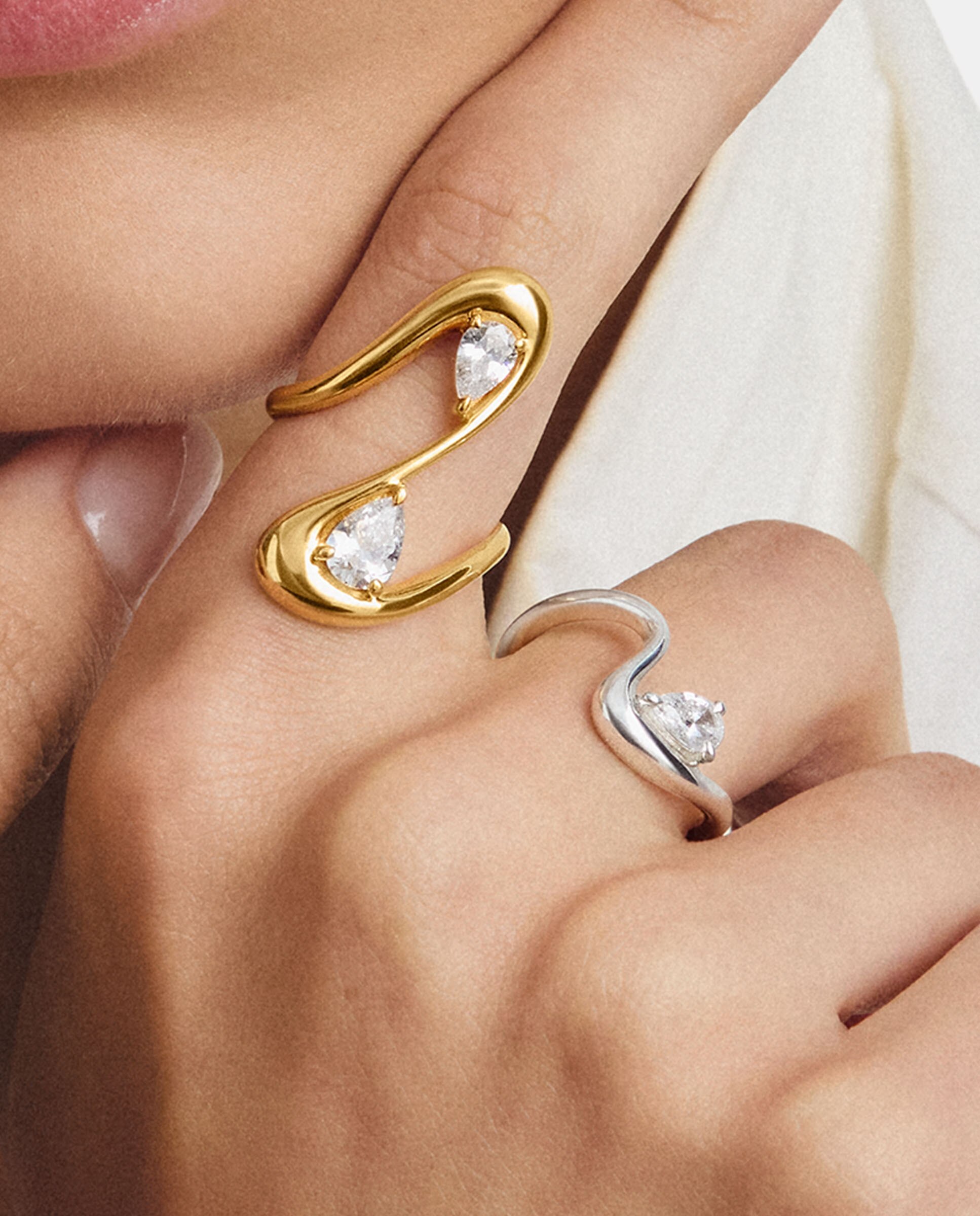 Anillo con circonita blanca en forma de gota - Thomas Sabo - Oro Oro-4