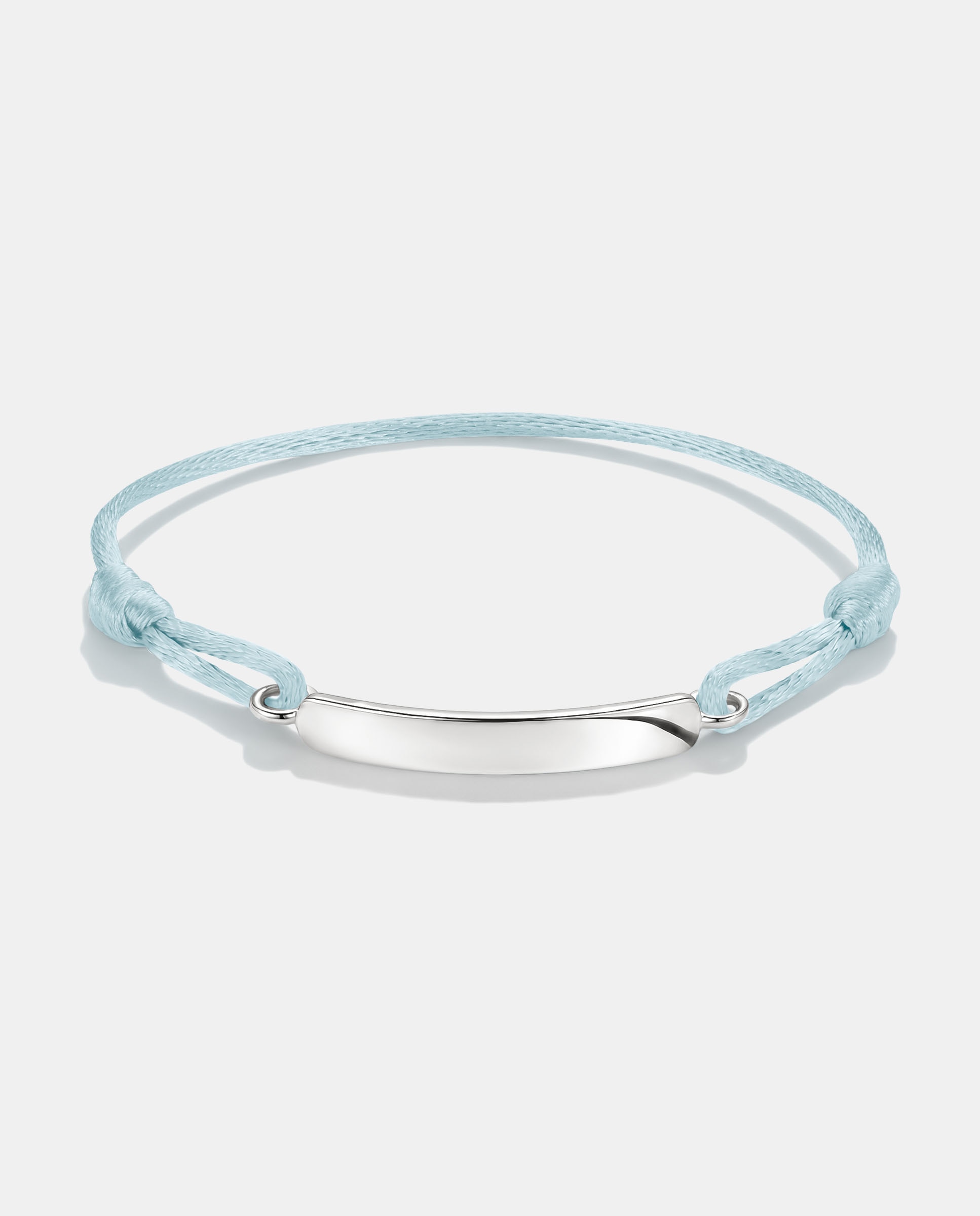 Imagen 0 de Pulsera textil grabable azul claro Plata