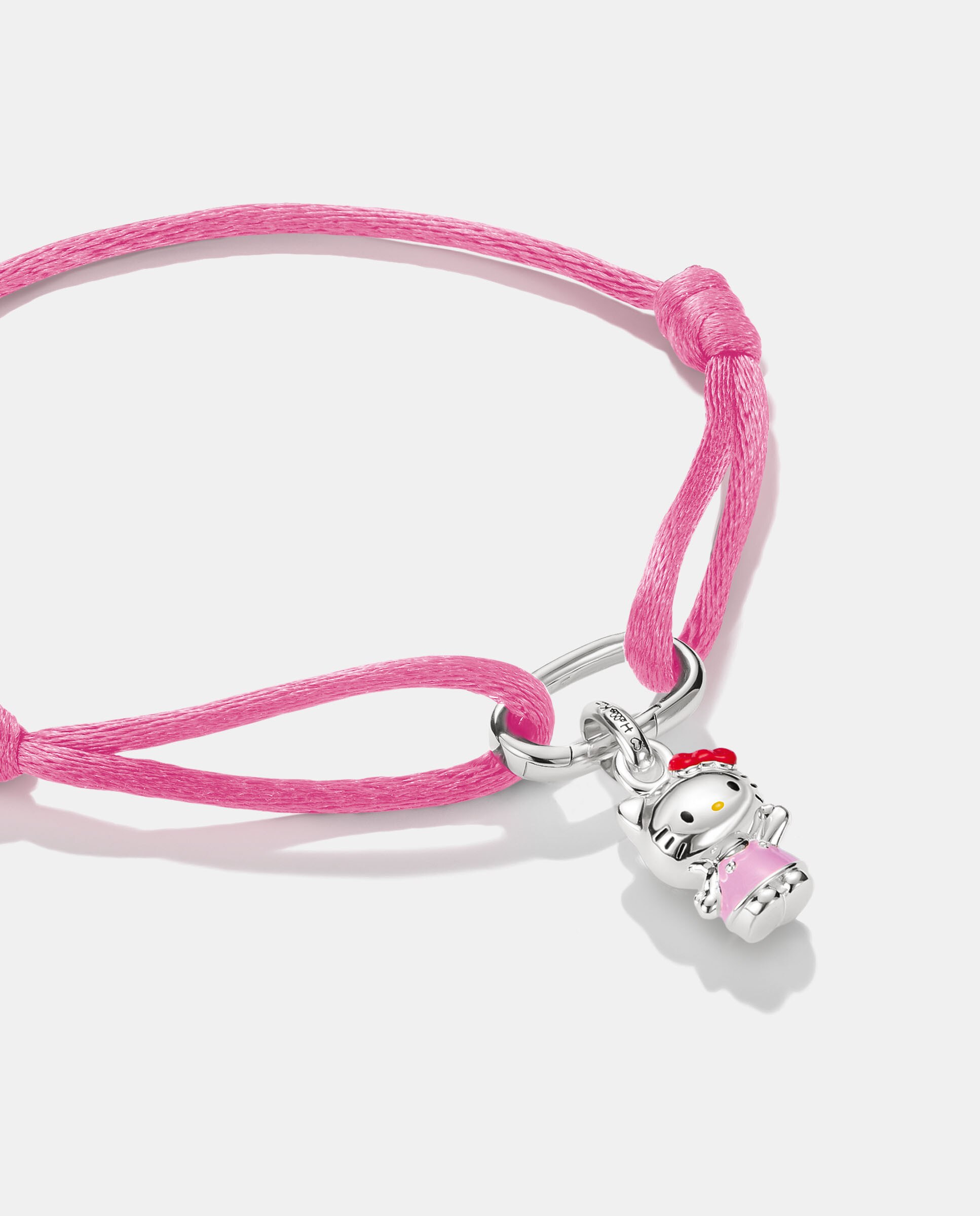 Imagen 2 de Hello kitty pulsera textil rosa con charm – connect - Thomas Sabo - Plata Plata