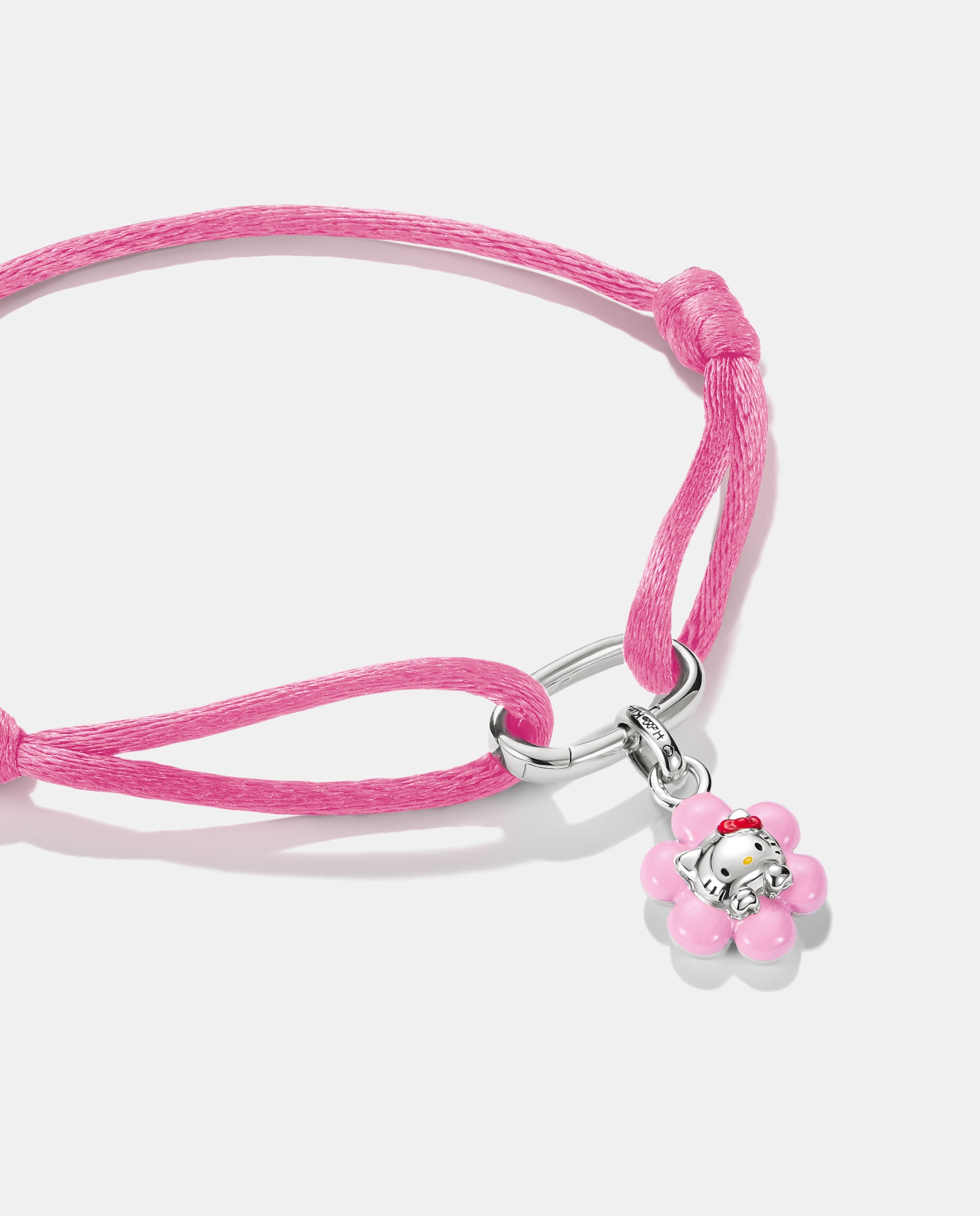 Imagen 2 de Hello kitty pulsera textil rosa con charm – connect - Thomas Sabo - Plata Plata
