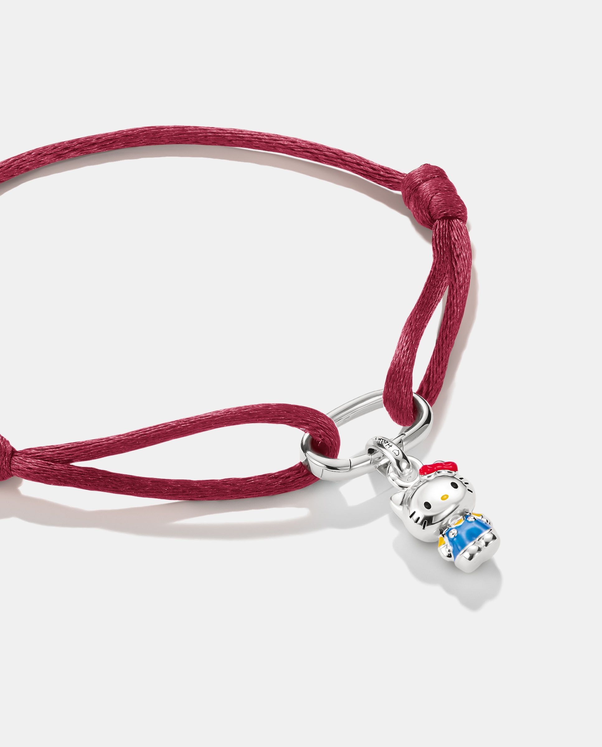 Imagen 2 de Hello kitty pulsera textil roja con charm – connect - Thomas Sabo - Plata Plata