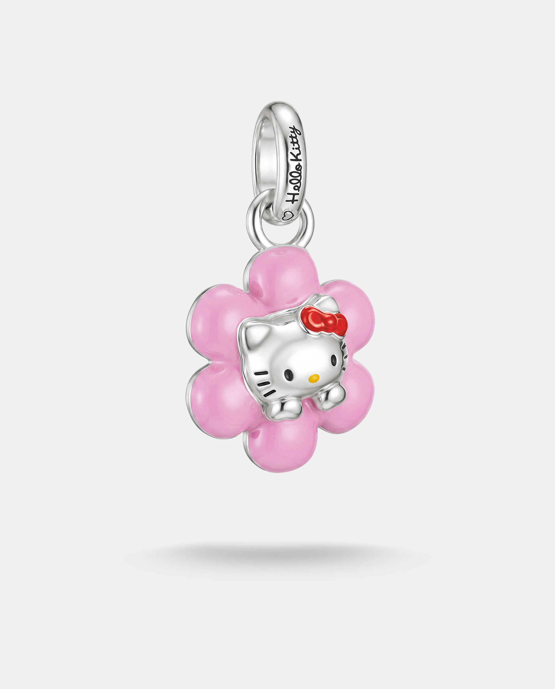 Imagen 0 de Hello kitty charm flor rosa – connect Plata