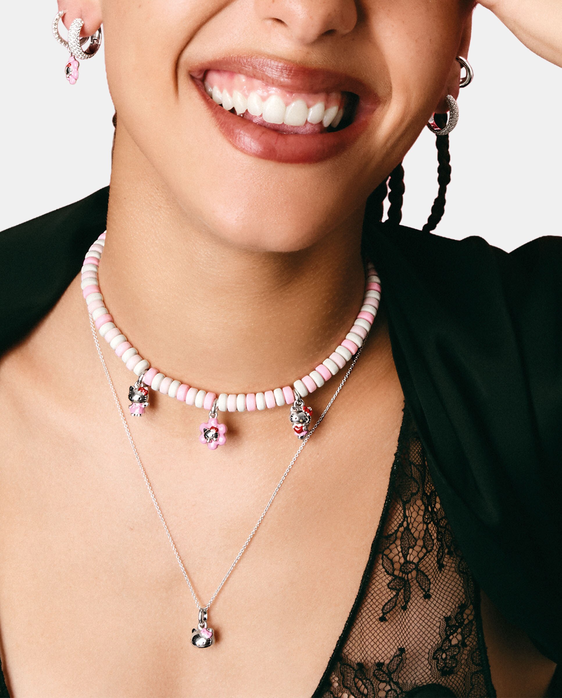 Cadena con colgante hello kitty lazo rosa - Thomas Sabo - Plata Plata-3