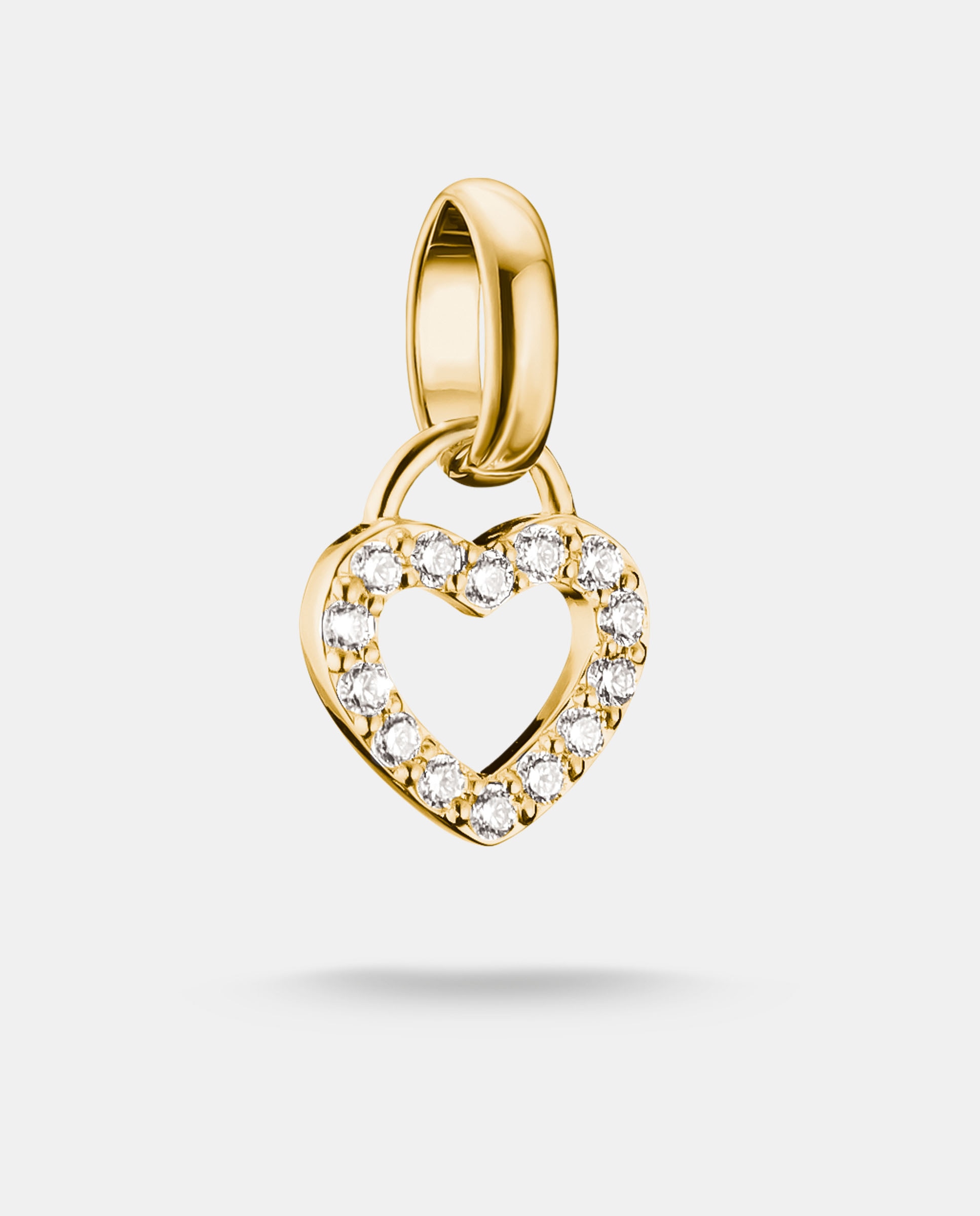 Imagen 0 de Charm corazón con circonita blanca Dorado
