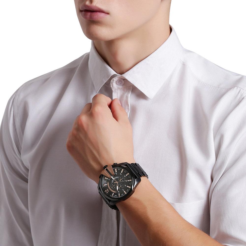 Reloj de hombre mega chief dz4309 de acero inoxidable con cronógrafo - Diesel - Negro Negro-4