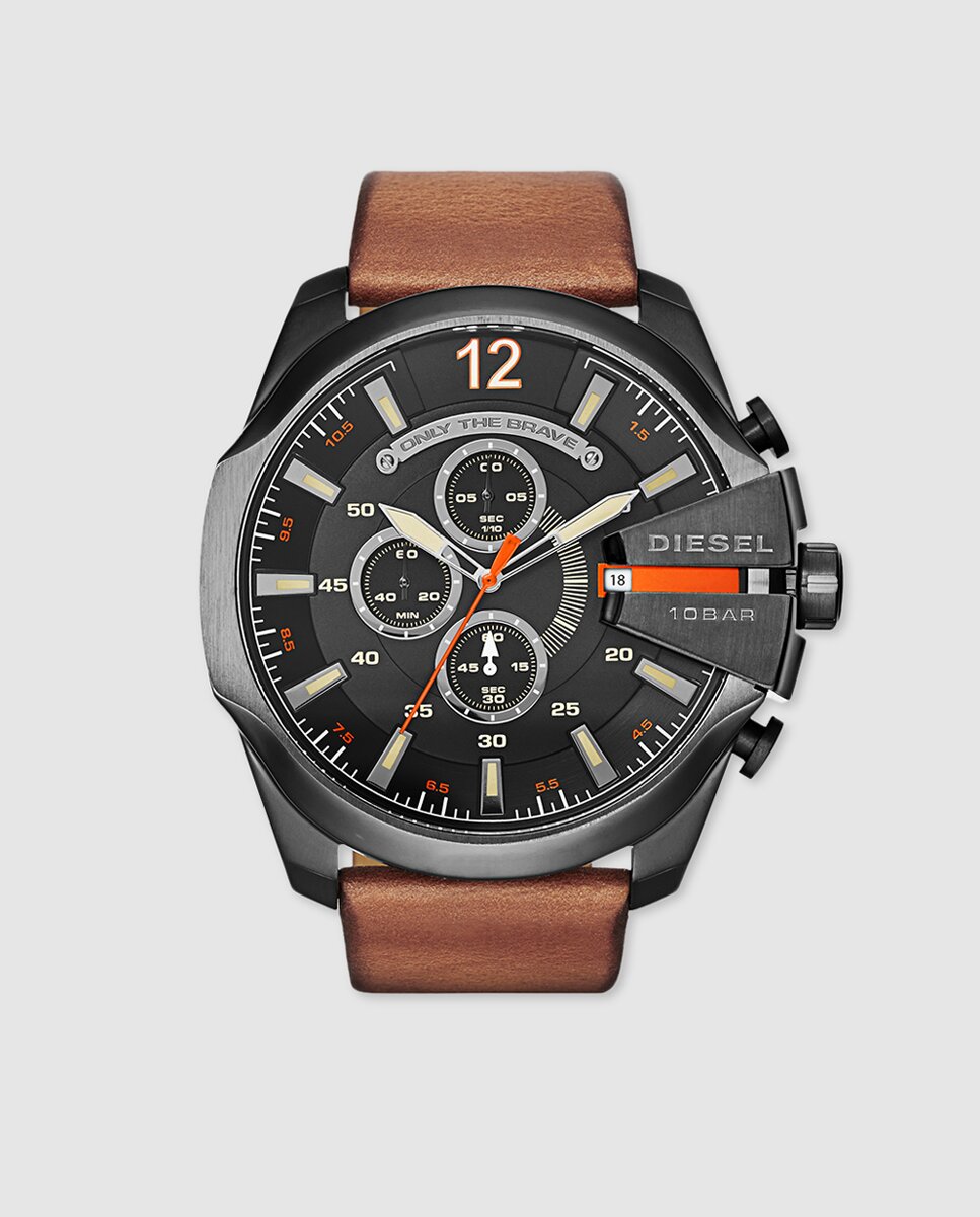 Reloj de hombre mega chief de piel dz4343 - Diesel - Marrón Marrón-1