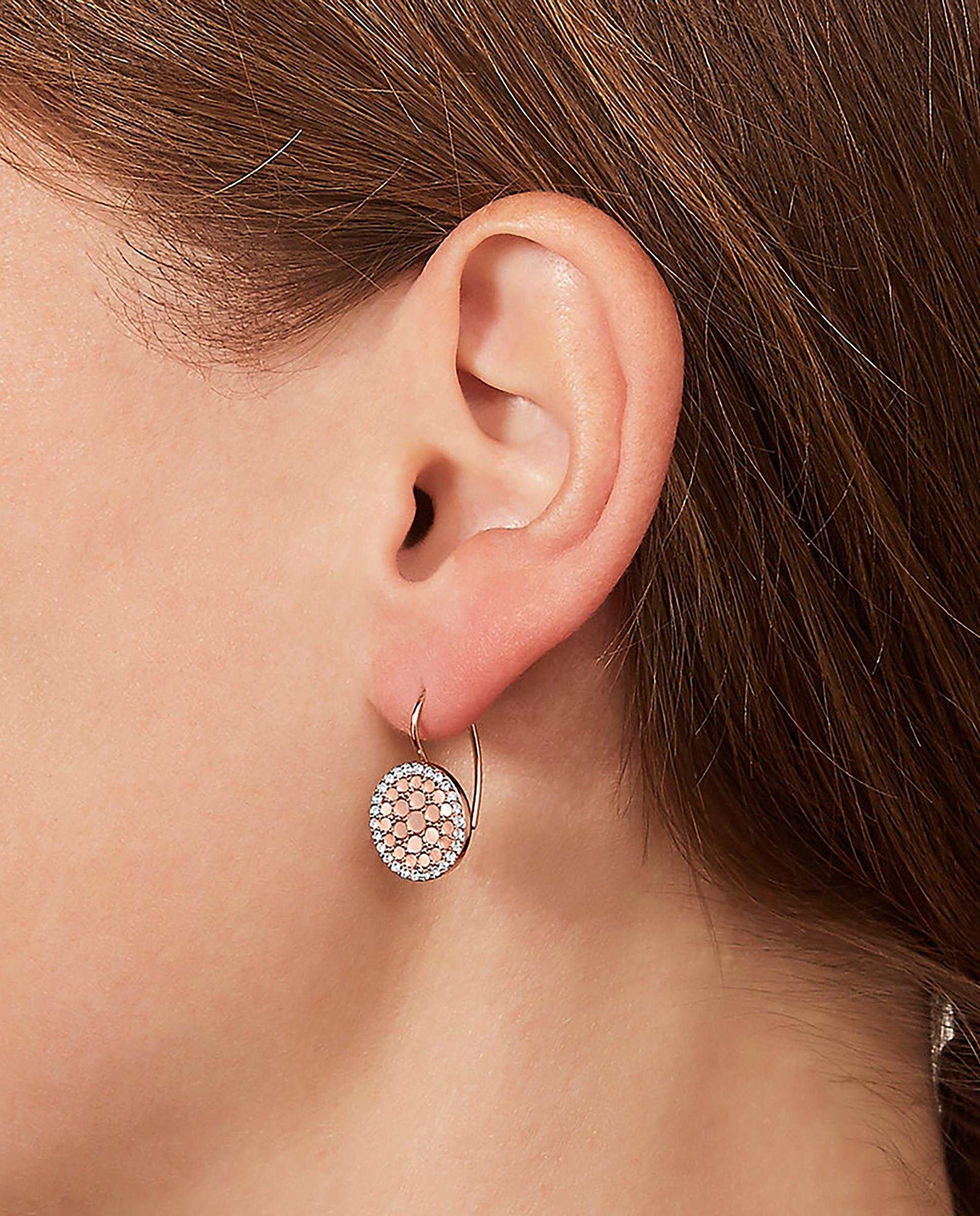 Pendientes colgantes de mujer merrit con disco de nácar - Fossil - Rosa Rosa-3