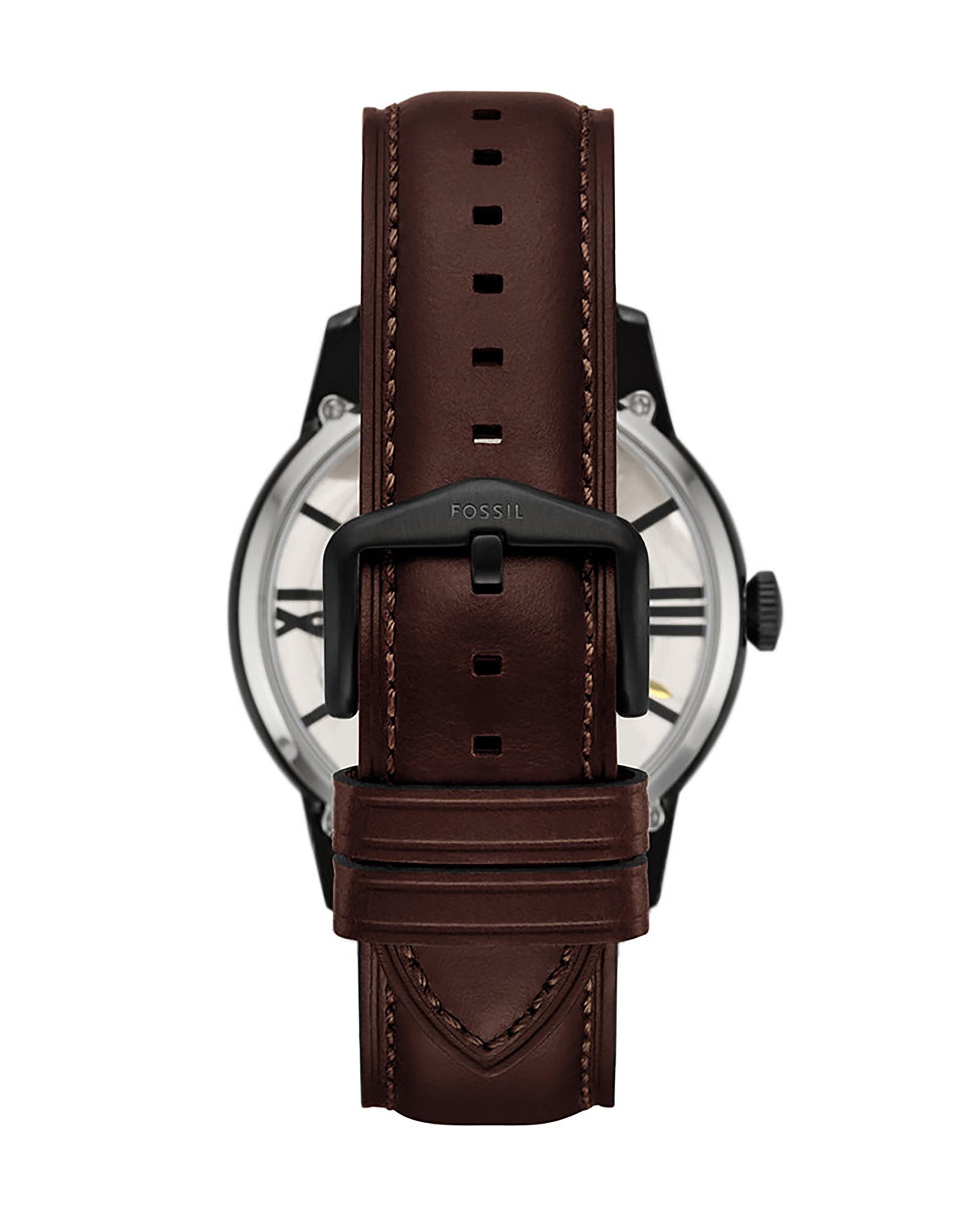 Imagen 2 de Reloj de hombre townsman me3098 automático de piel - Fossil - Marrón Marrón