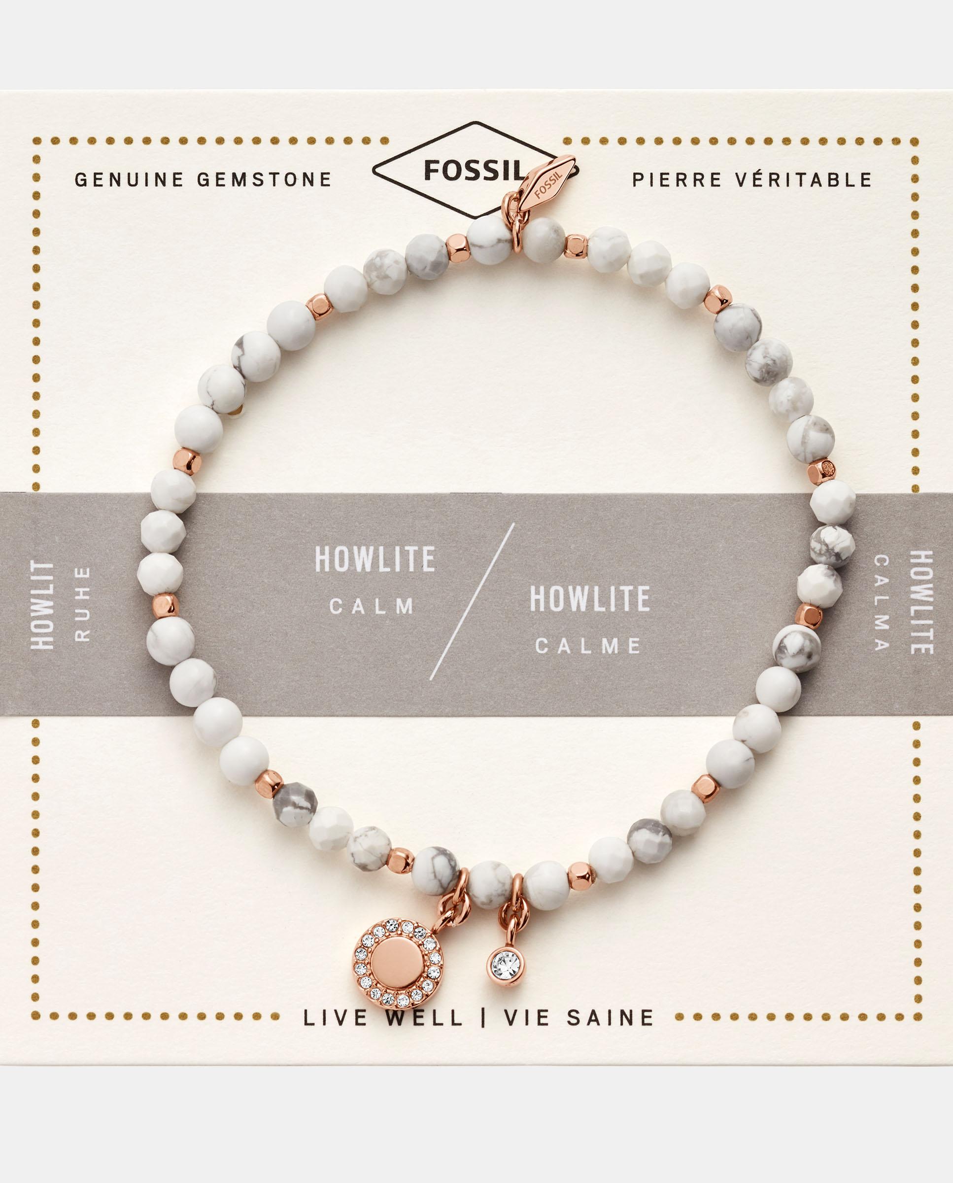 Imagen 2 de Pulsera de mujer wellness ja6934791 de howlita y acero inoxidable - Fossil - Rosa Rosa