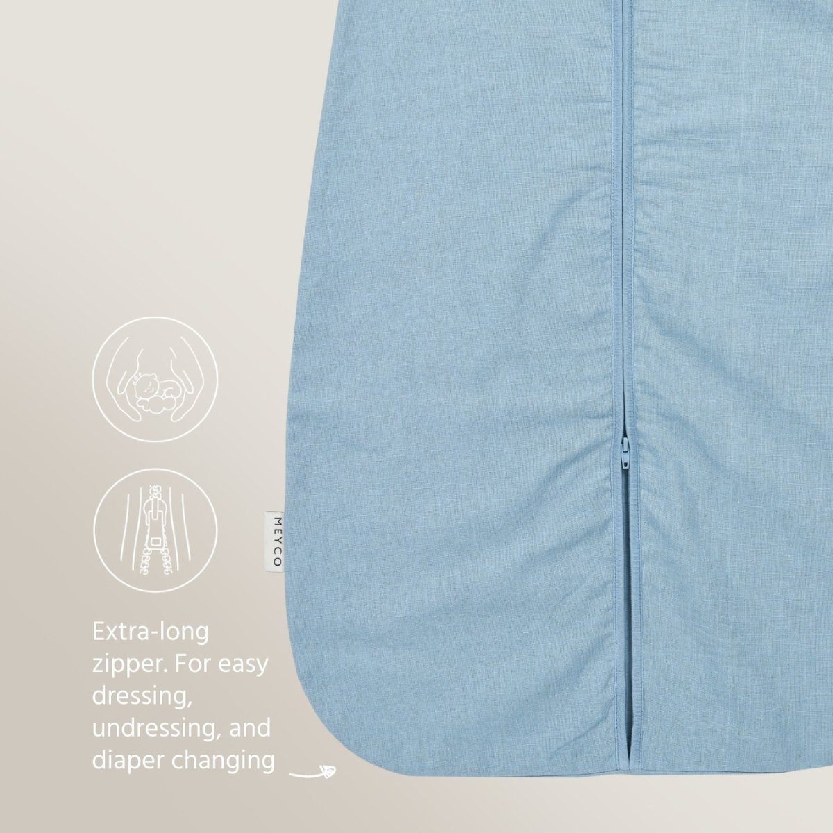 Saco dormir sin mangas lino 70cm - Azul Cielo Azul Cielo-2