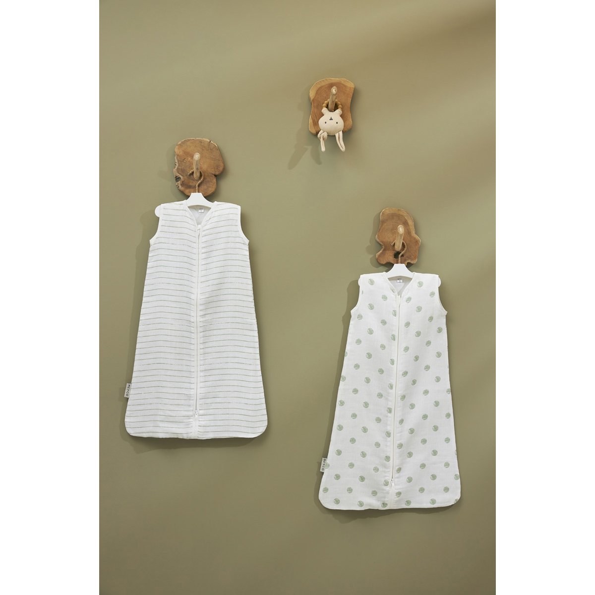 Saco de dormir sin mangas muselina 70cm Meyco - Verde grisáceo Verde grisáceo-3