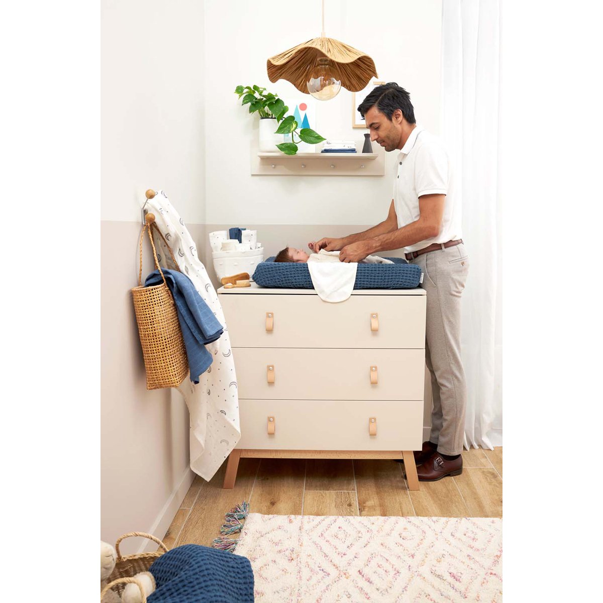 Pack de 2 muselinas estampadas Meyco 120x120 cm - Azul grisáceo Azul grisáceo-4