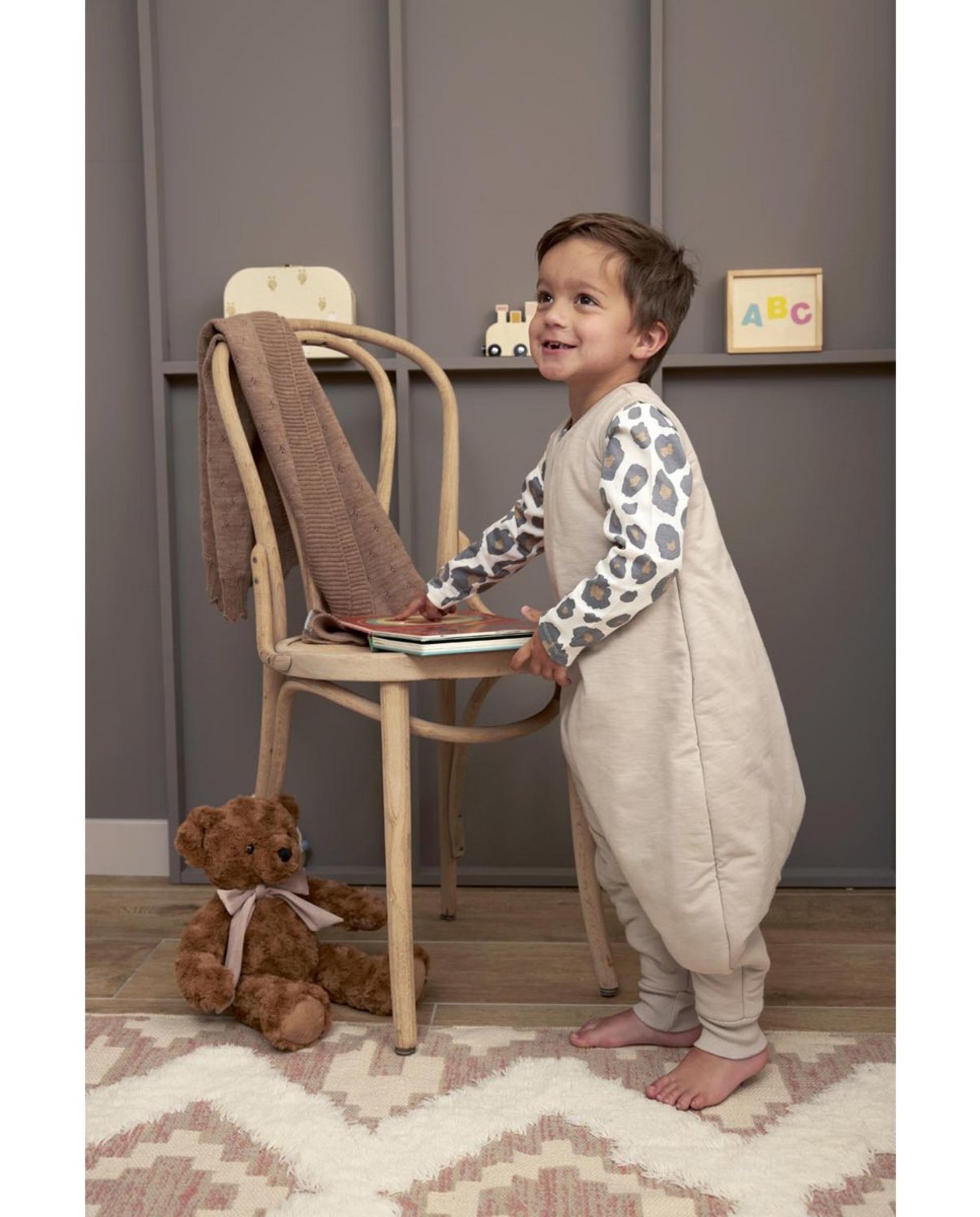 Pijama de bebé invierno punto sin mangas - Meyco - Gris claro Gris claro-3