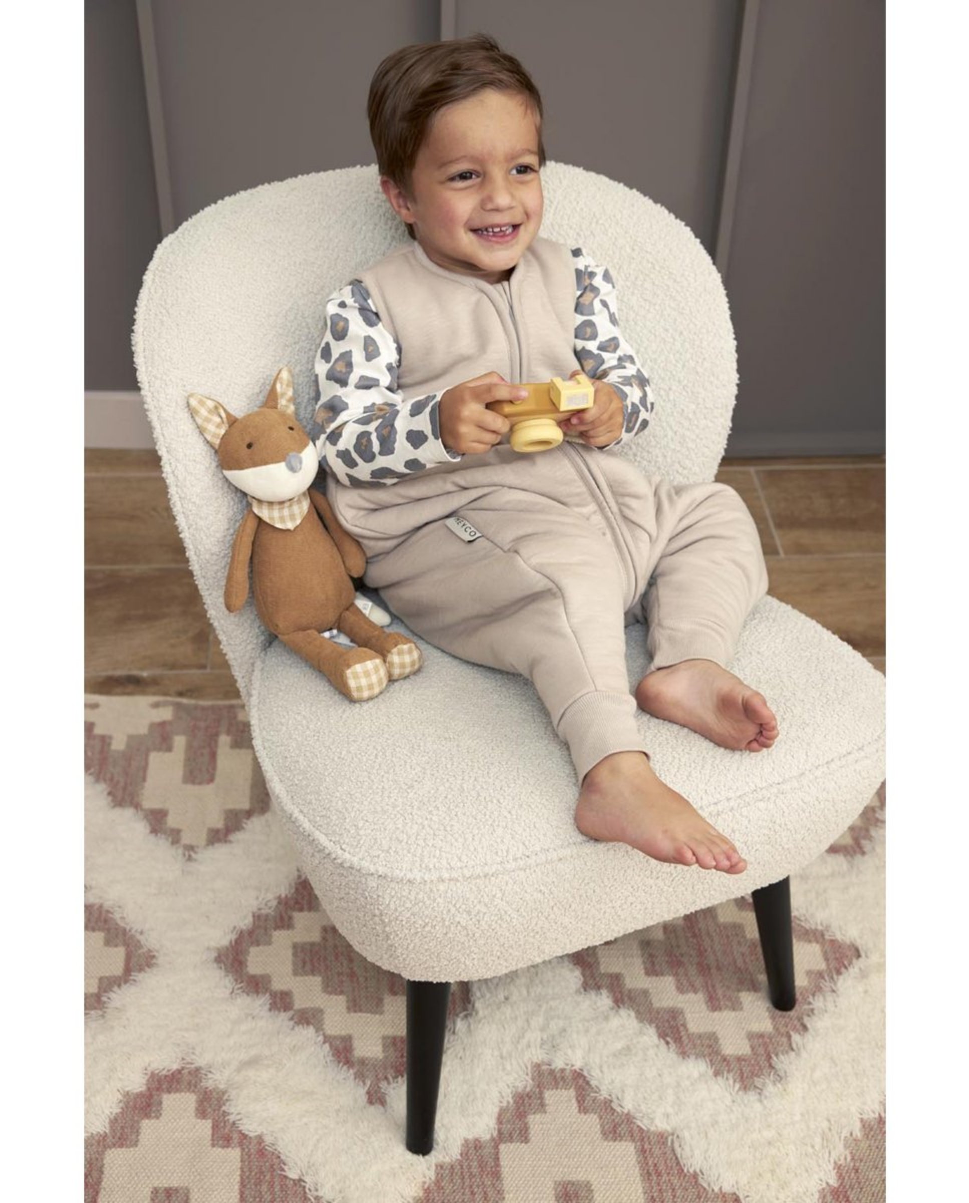 Pijama de bebé invierno punto sin mangas - Meyco - Gris claro Gris claro-5