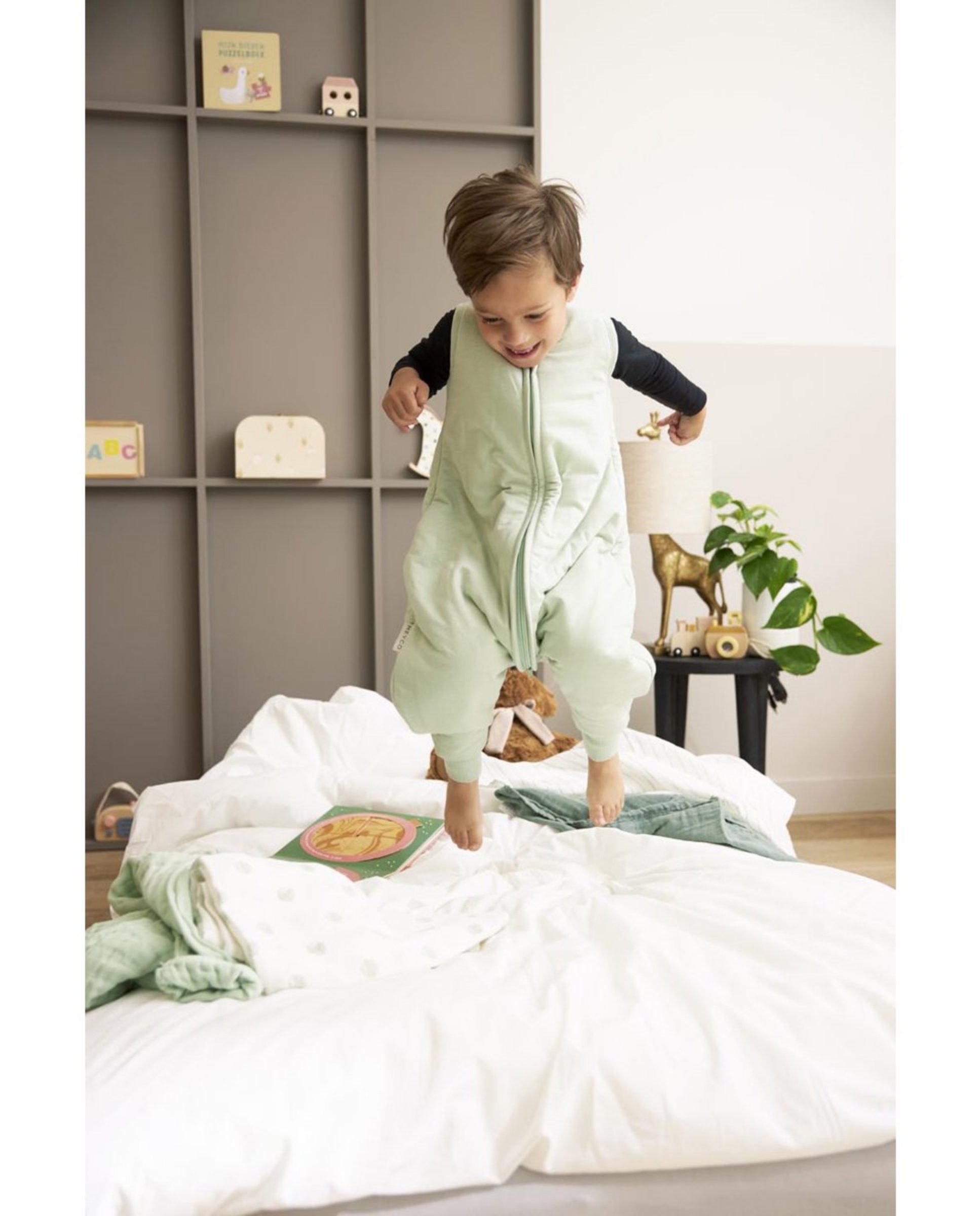 Pijama de bebé invierno punto sin mangas - Meyco - Verde claro Verde claro-5