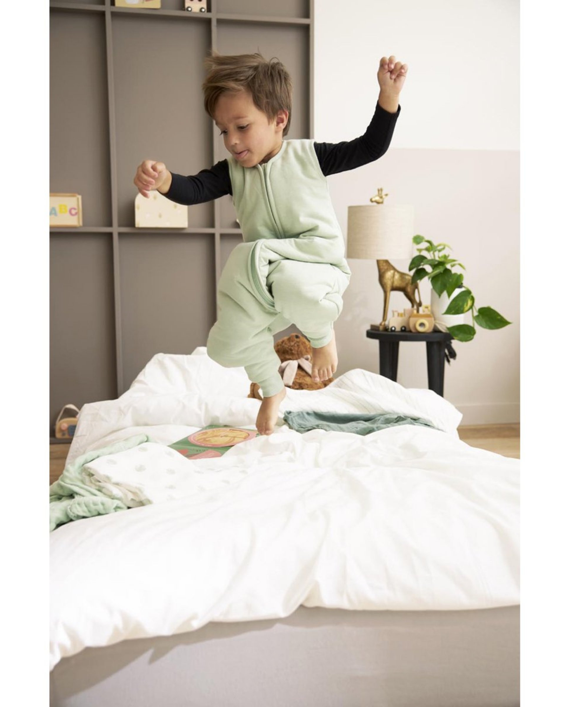 Pijama de bebé invierno punto sin mangas - Meyco - Verde claro Verde claro-6