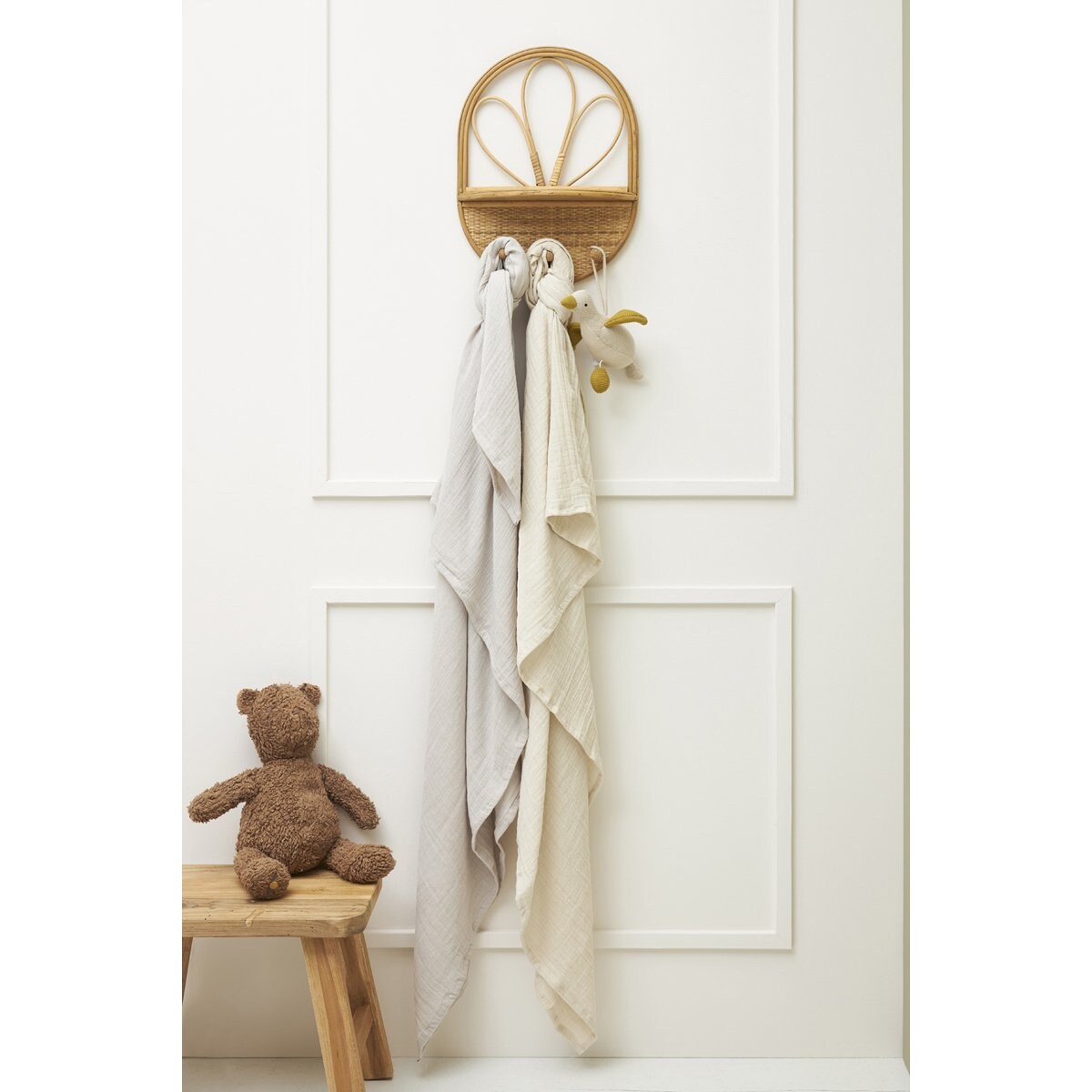 Muselinas lisas prelavadas 120x120 cm Meyco pack 2 Lana-2