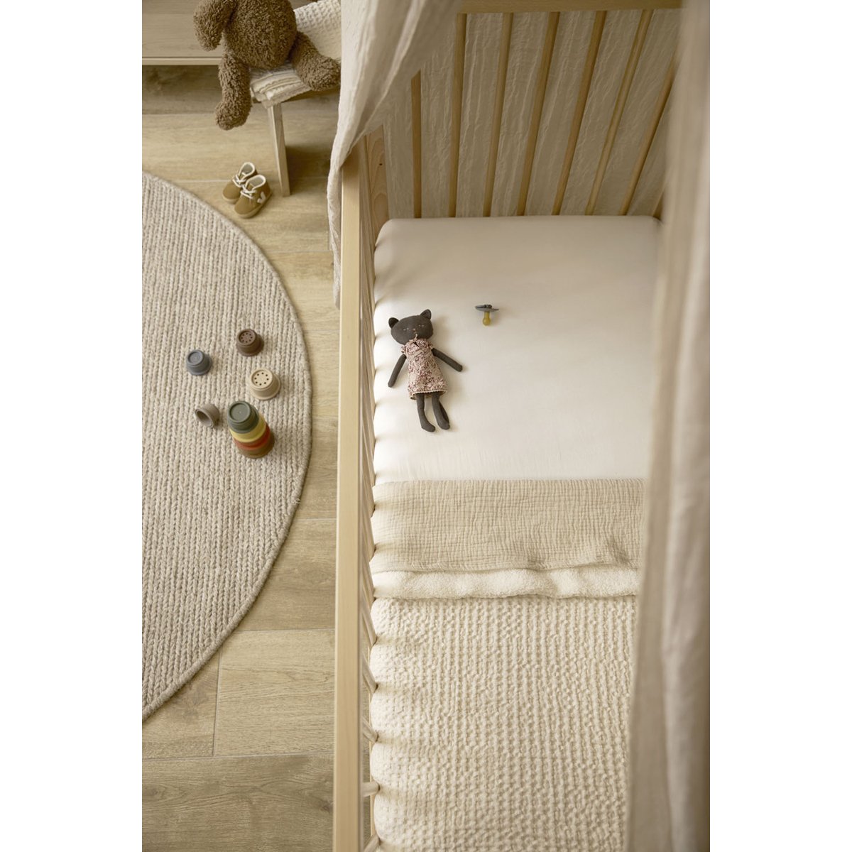 Manta minicuna moufflon 75x100 cm Meyco - Crema Crema-4