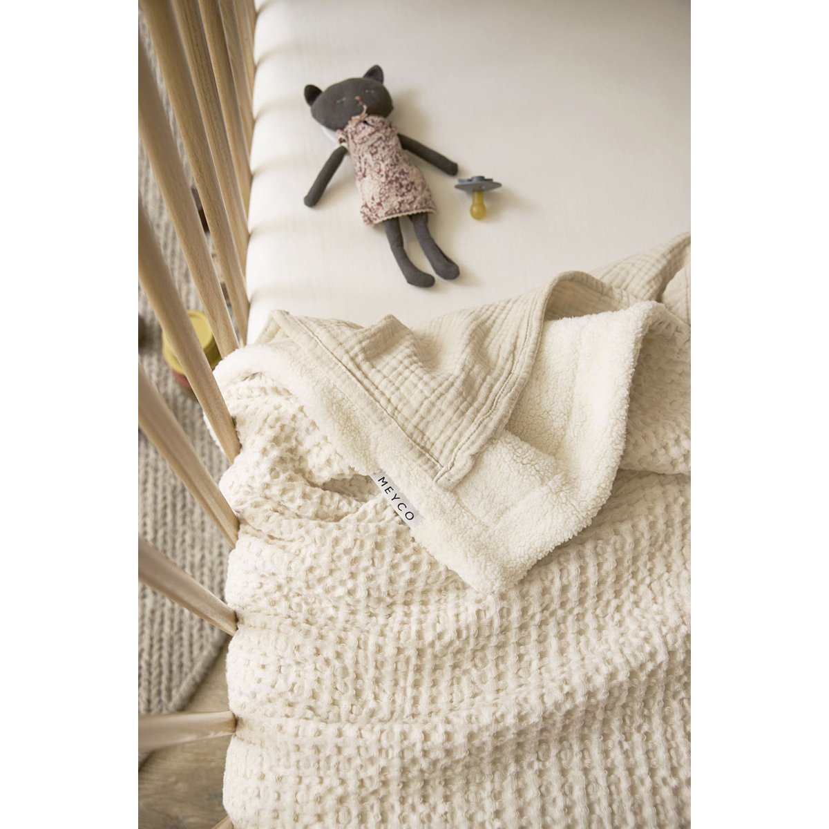 Manta minicuna moufflon 75x100 cm Meyco - Crema Crema-6