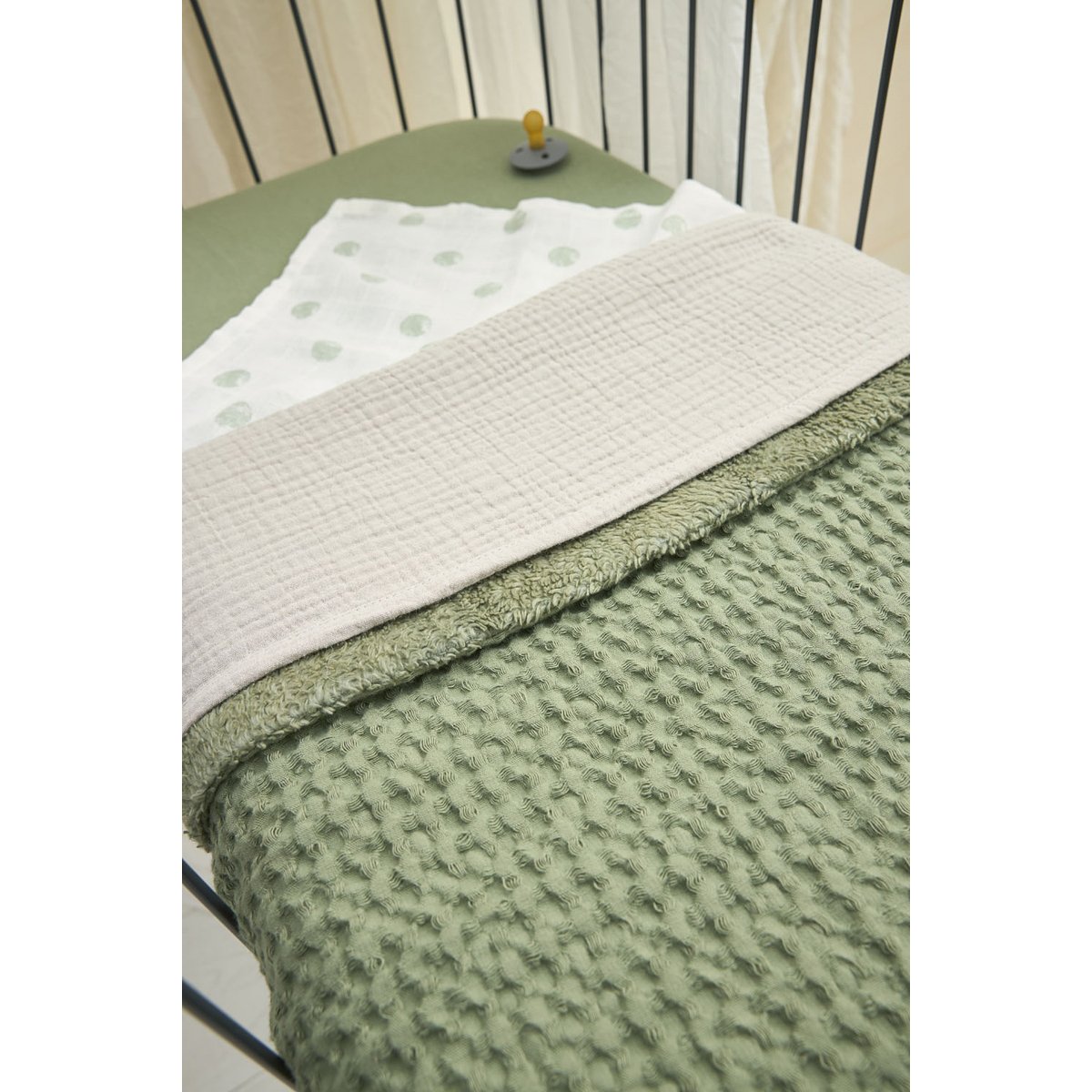 Manta minicuna moufflon 75x100 cm Meyco - Verde Oliva Verde Oliva-5