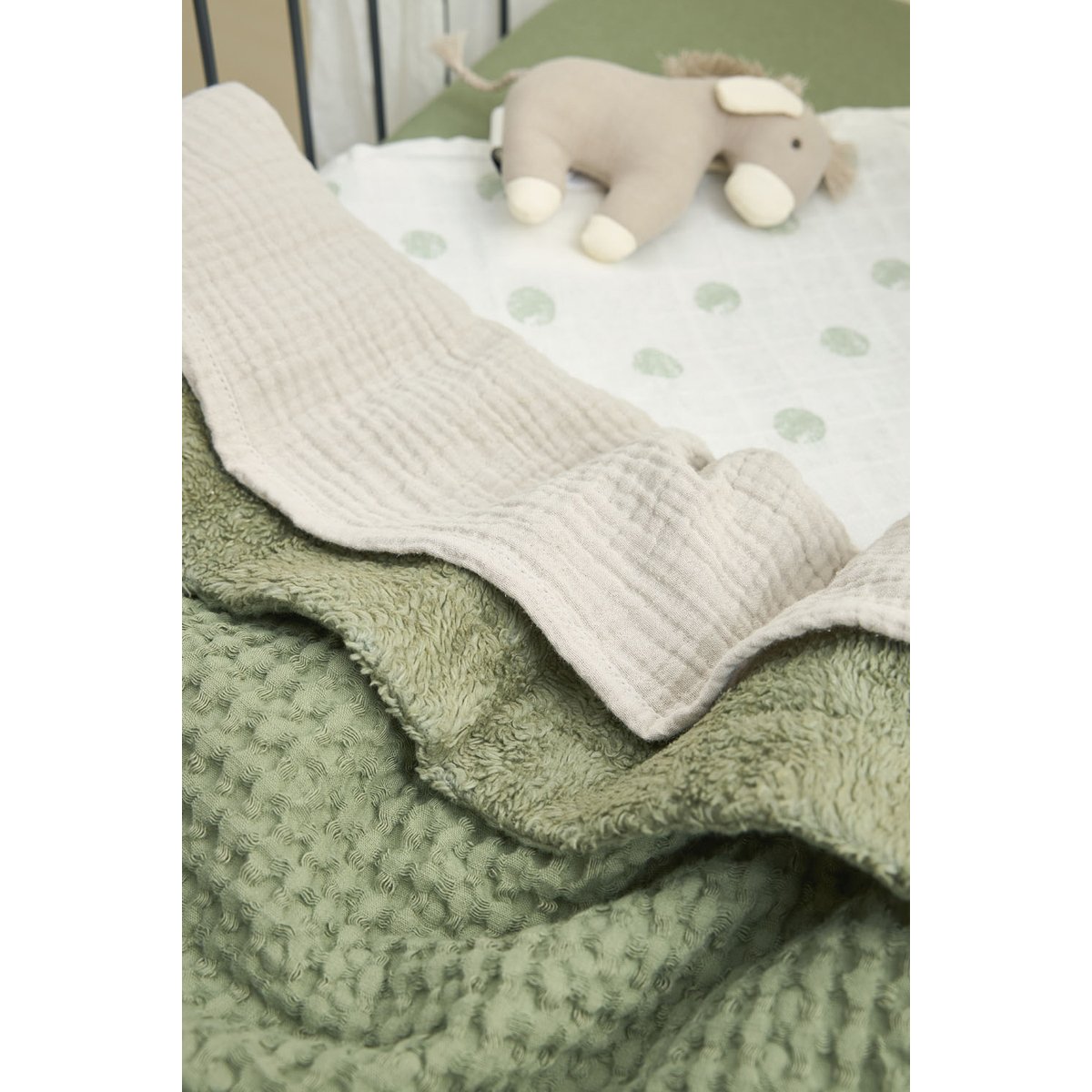 Manta minicuna moufflon 75x100 cm Meyco - Verde Oliva Verde Oliva-6