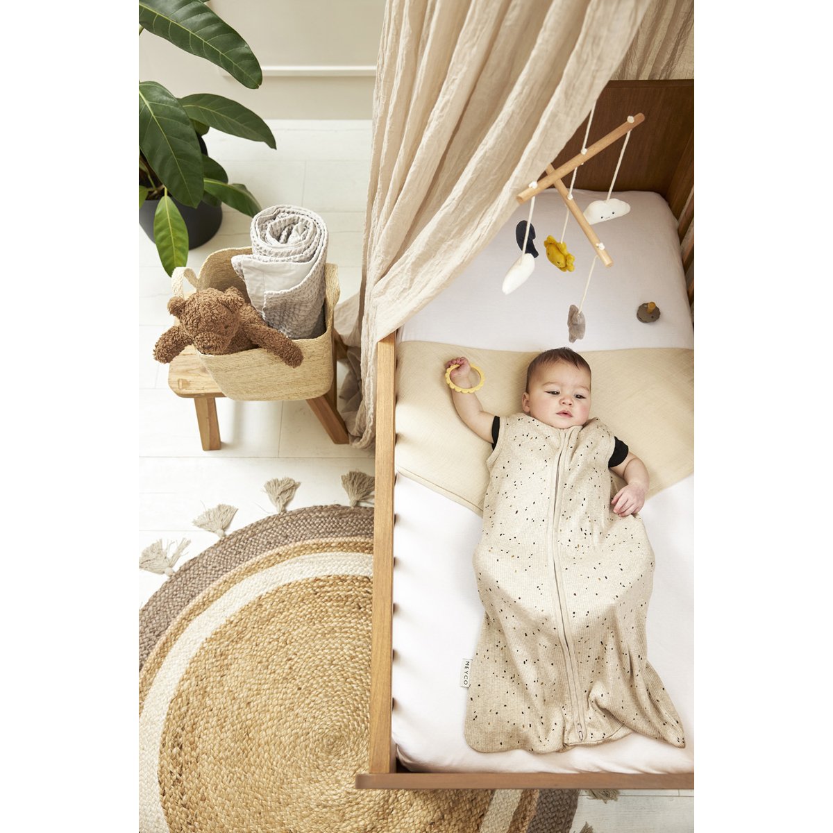 Saco de dormir sin mangas verano 90cm Meyco Natural Natural-3