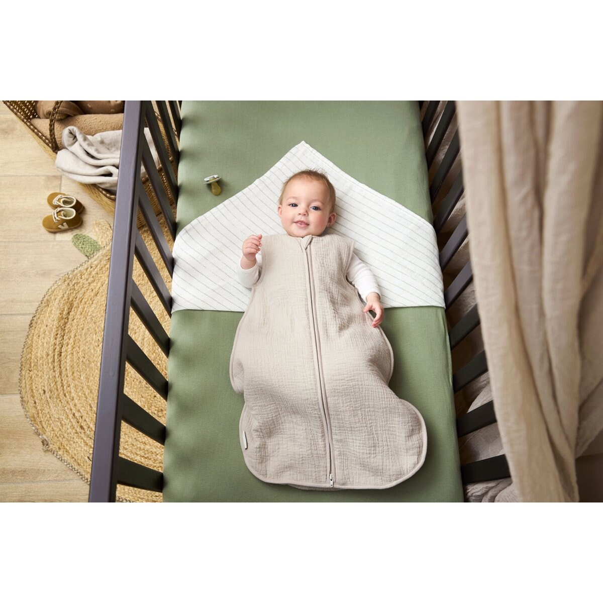 Saco de dormir sin mangas 90cm Meyco Gris claro-5