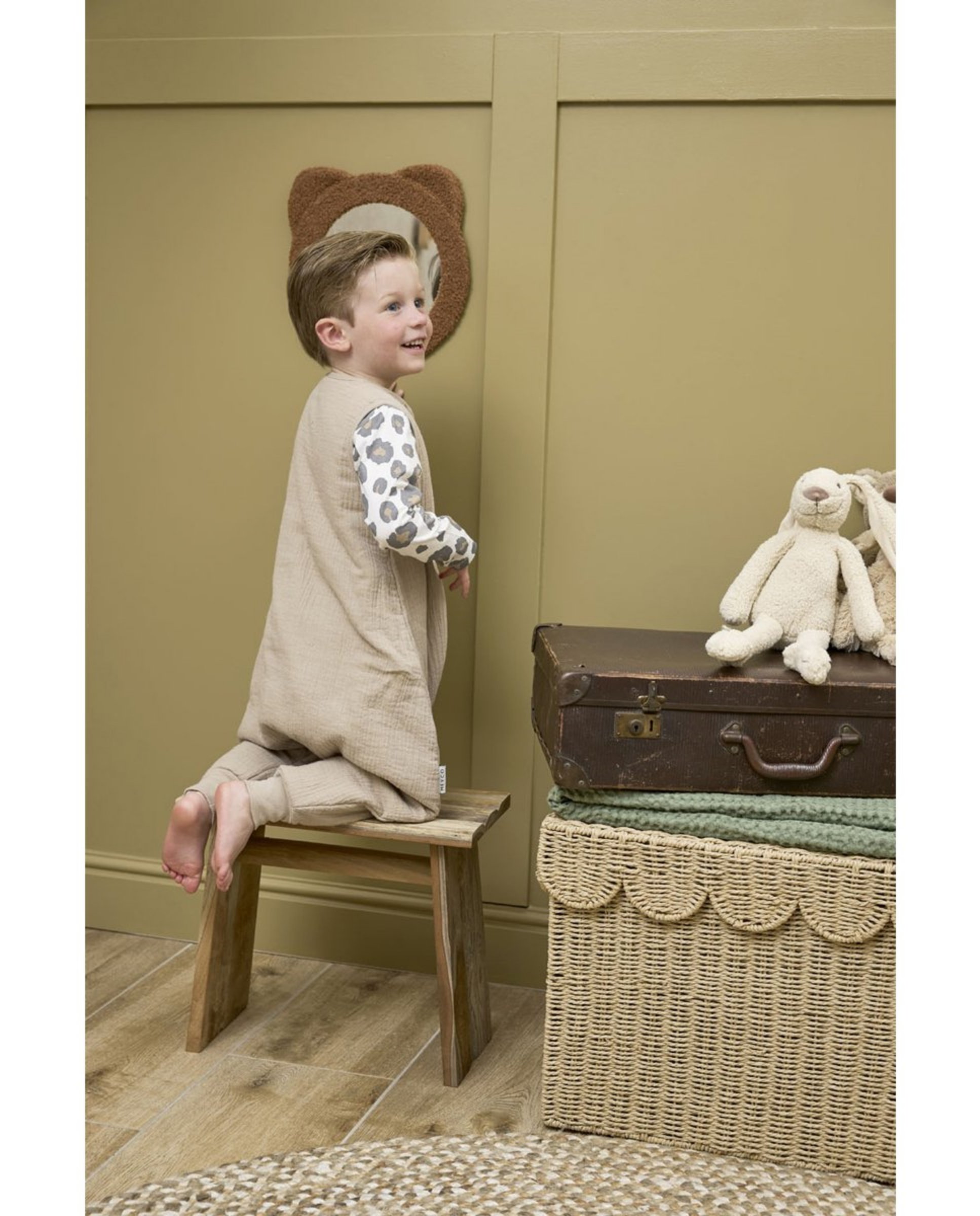 Pijama de bebé de muselina invierno prelavada sin mangas - Meyco - Beige Beige-3
