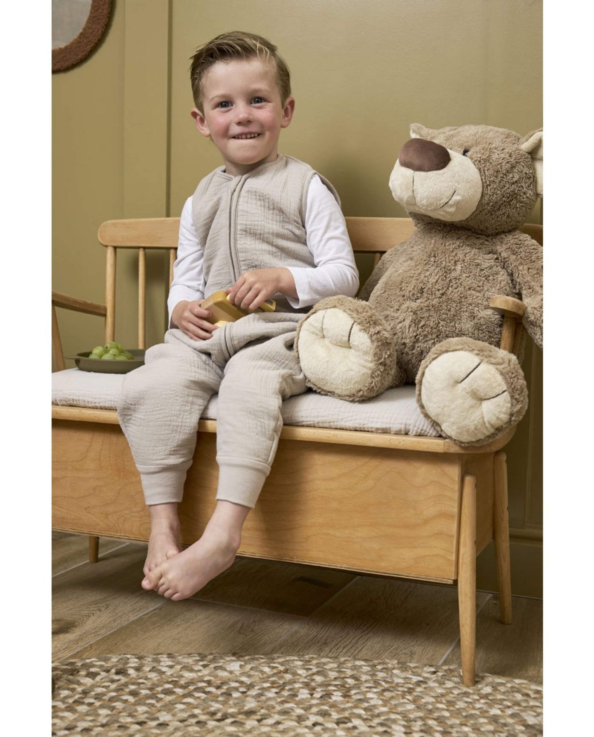 Pijama de bebé de muselina invierno prelavada sin mangas - Meyco - Gris claro Gris claro-3