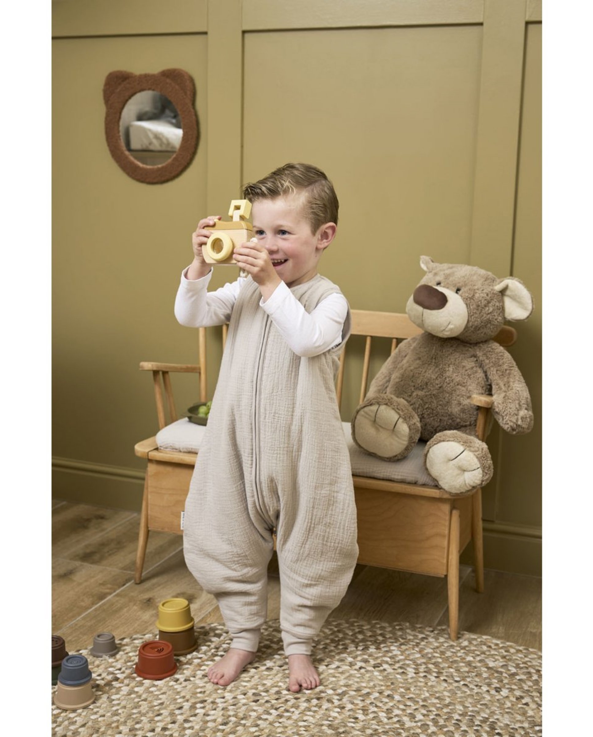 Pijama de bebé de muselina invierno prelavada sin mangas - Meyco - Gris claro Gris claro-4