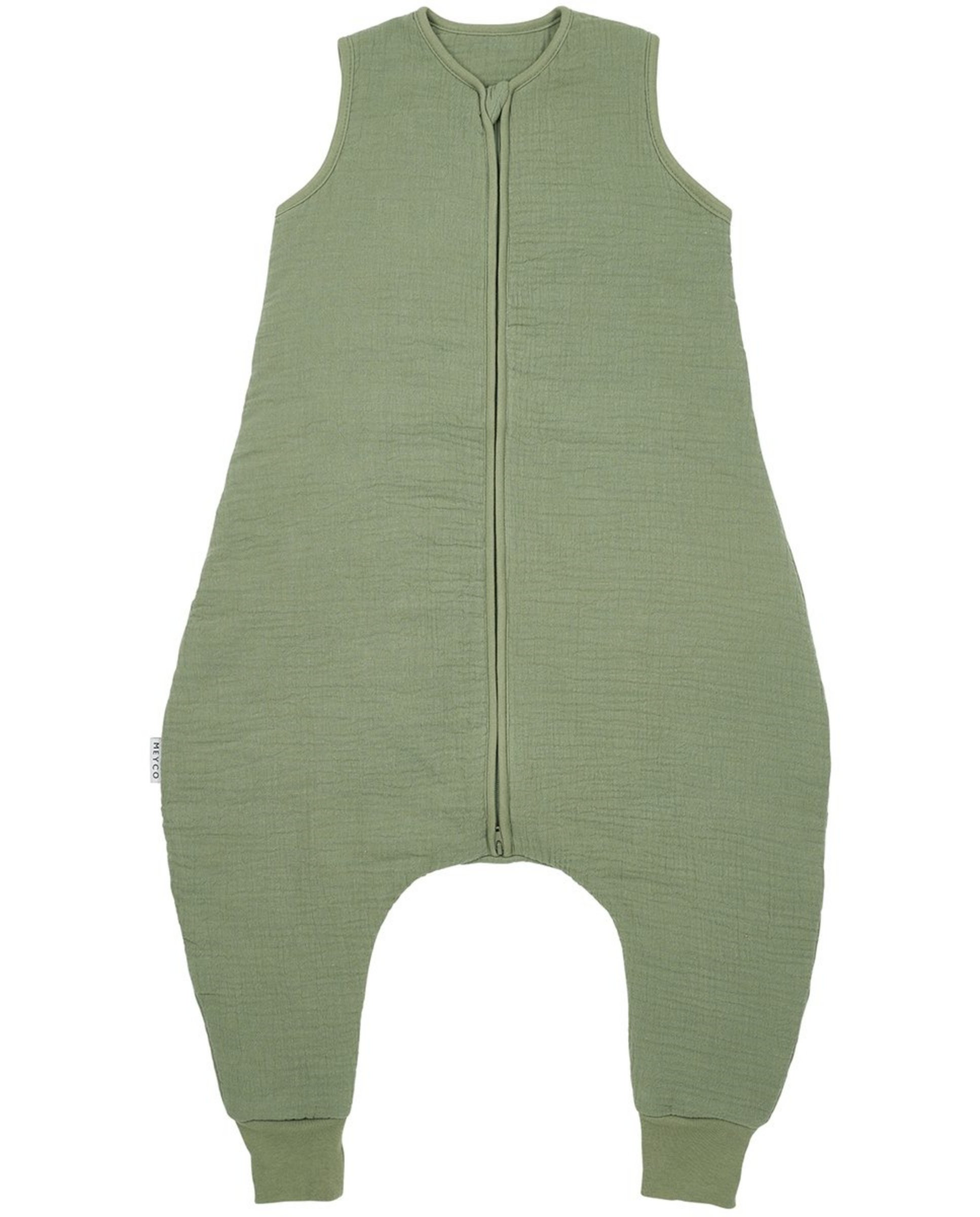 Imagen 0 de Pijama de bebé de muselina invierno prelavada sin mangas Verde militar