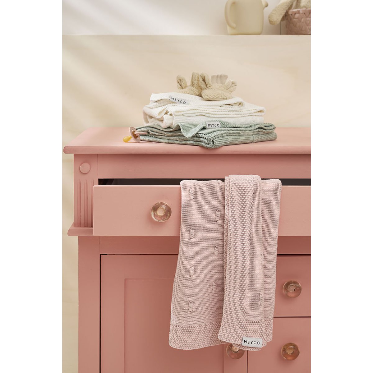 Manta minicuna algodón meyco - Rosa claro Rosa claro-4