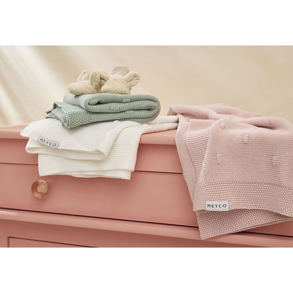 Manta minicuna algodón meyco - Rosa claro Rosa claro-5