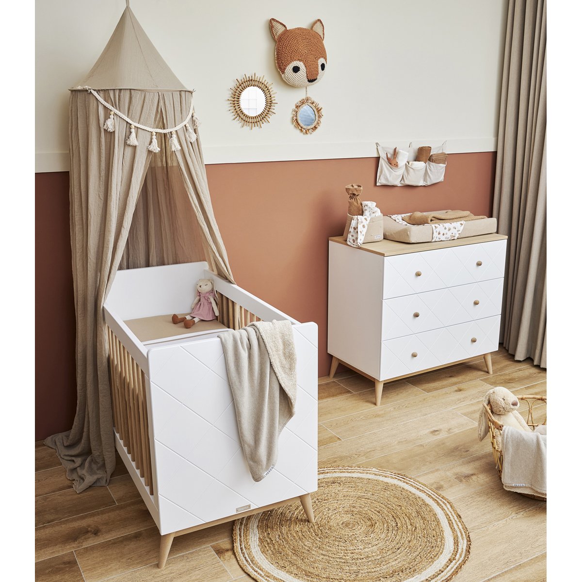 Dosel para cuna 55x240 cm Meyco liso - Natural Natural-3