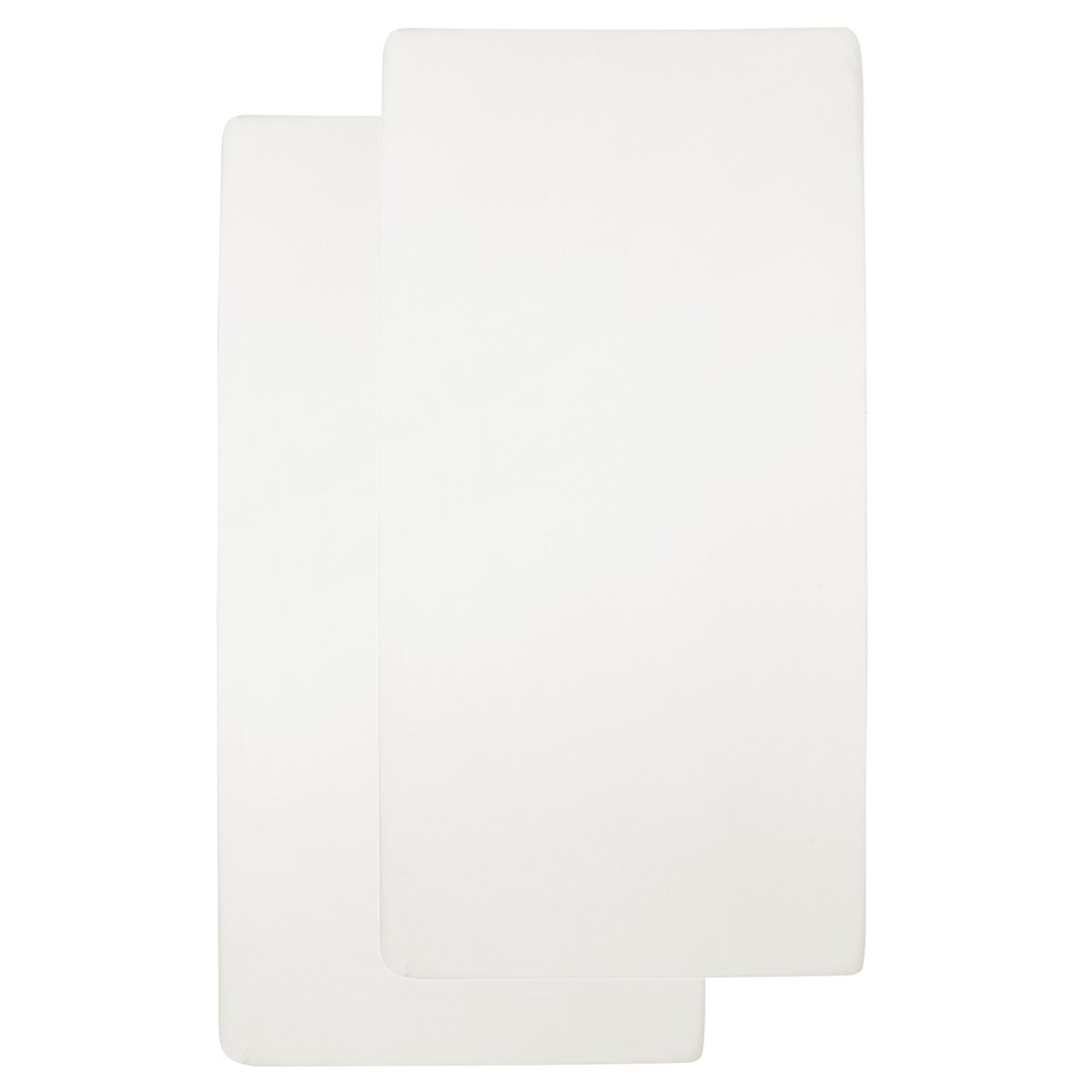 Juego sábanas bajeras ajustables cuna Meyco pack 2 60x120 cm - Blanco Algodón Blanco Algodón-2