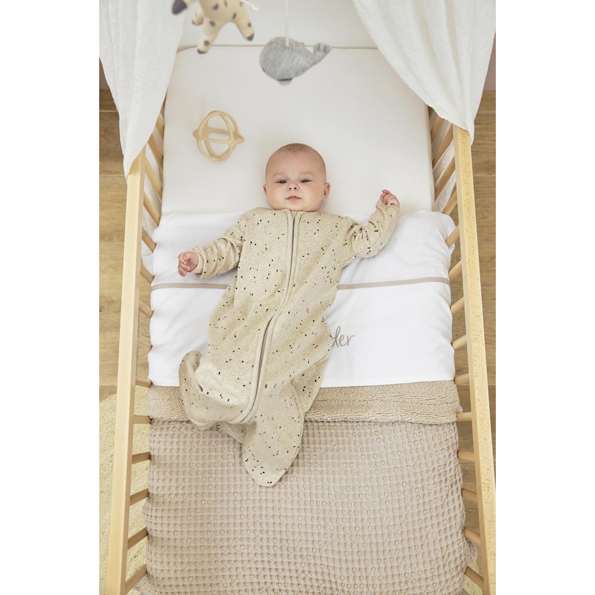 Juego sábanas bajeras ajustables cuna Meyco pack 2 60x120 cm - Blanco Algodón Blanco Algodón-3