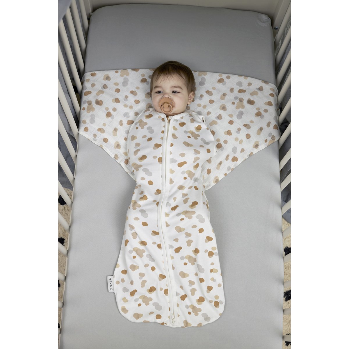 Juego sábanas bajeras ajustables cuna Meyco pack 2 60x120 cm - Gris claro Gris claro-3