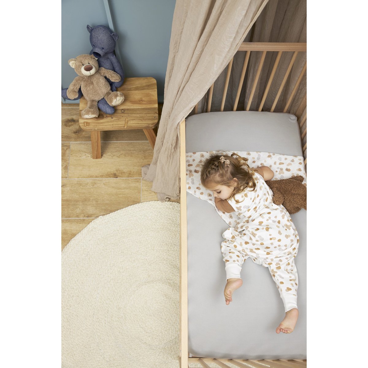 Juego sábanas bajeras ajustables cuna Meyco pack 2 60x120 cm - Gris claro Gris claro-5