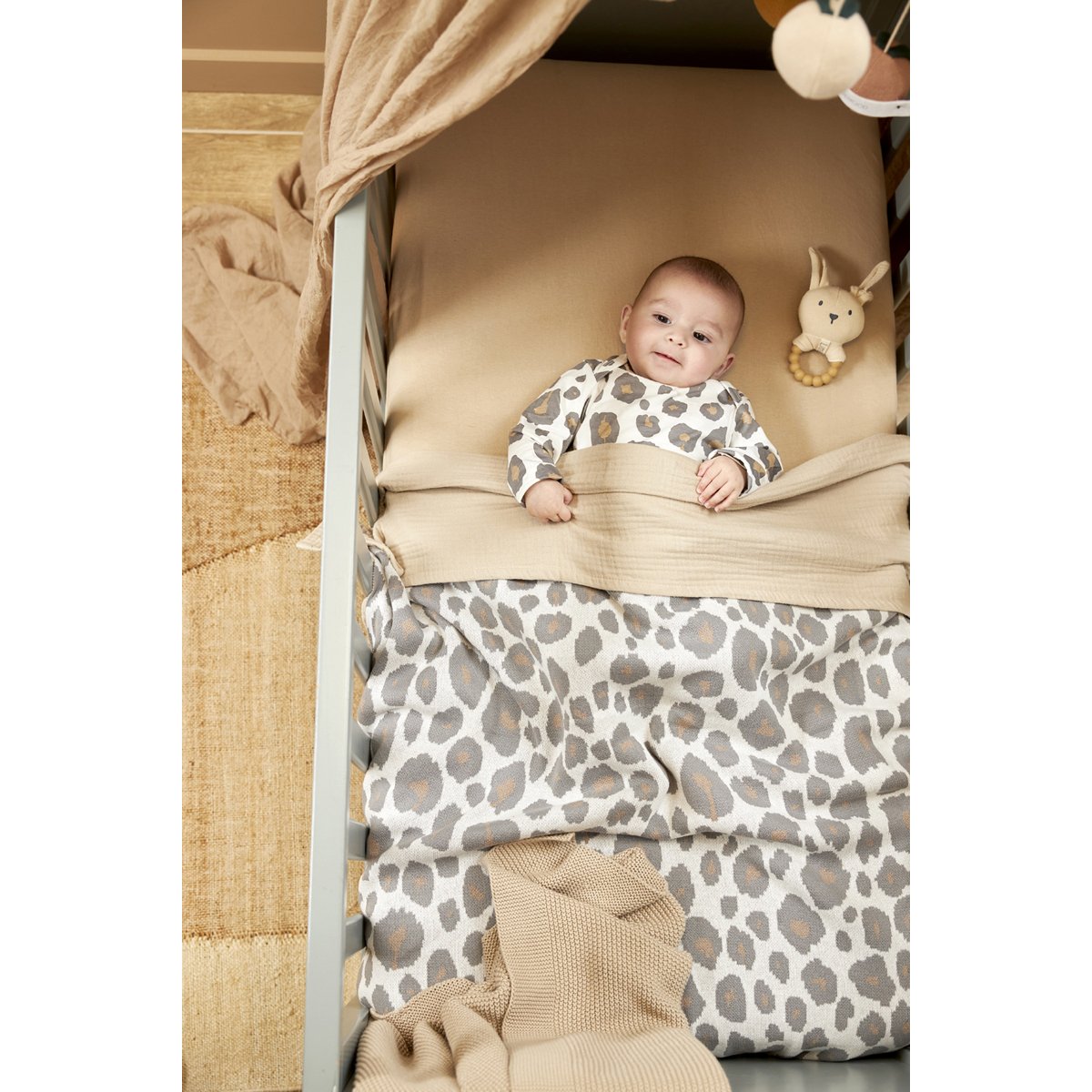 Juego sábanas bajeras ajustables cuna Meyco pack 2 60x120 cm - Natural Natural-3