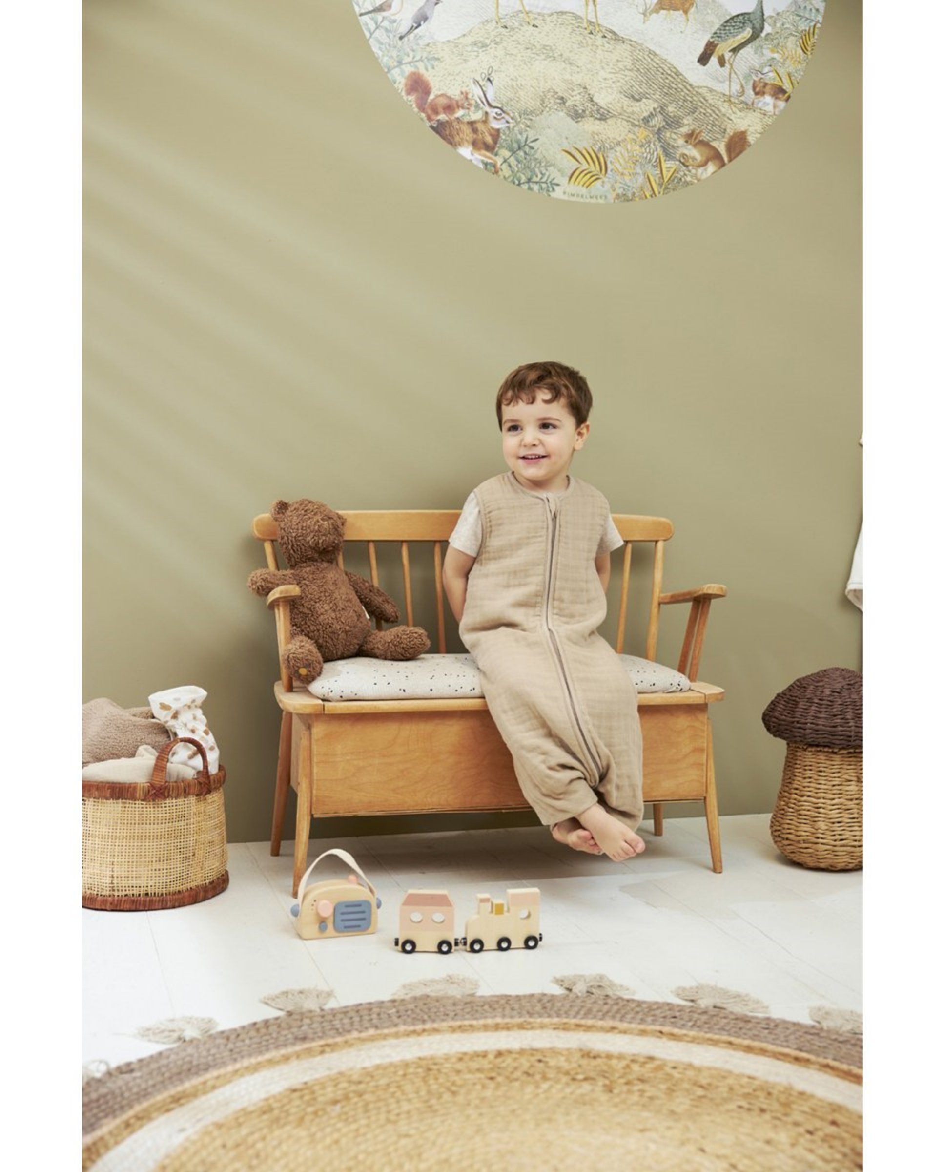 Pijama de bebé de muselina verano prelavada sin mangas - Meyco - Beige Beige-3